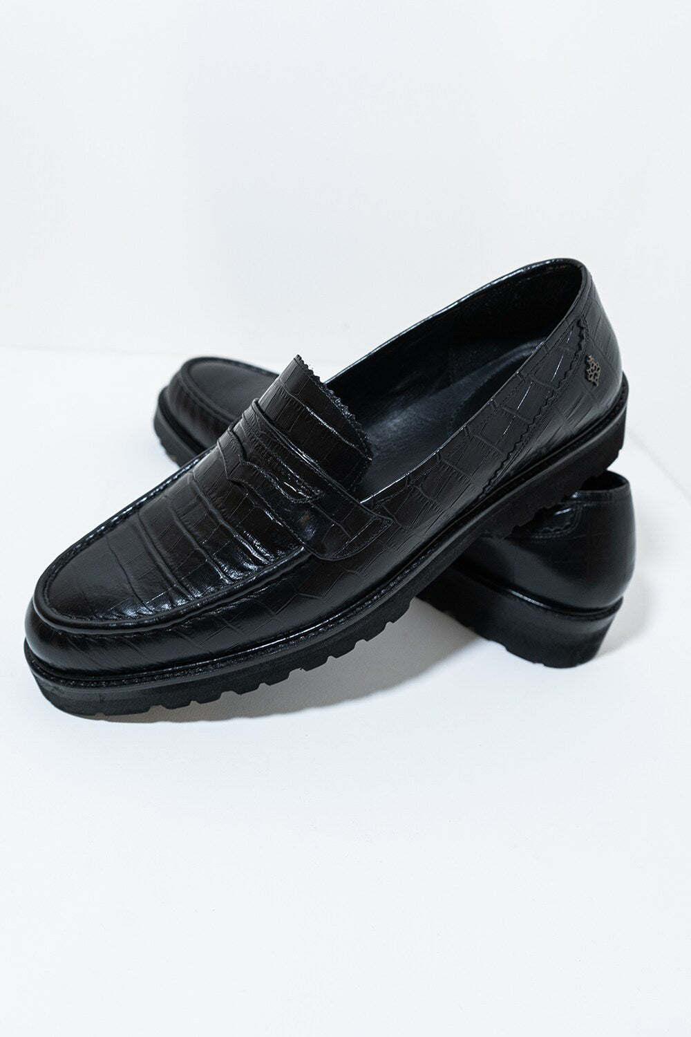 * Black Block Loafers