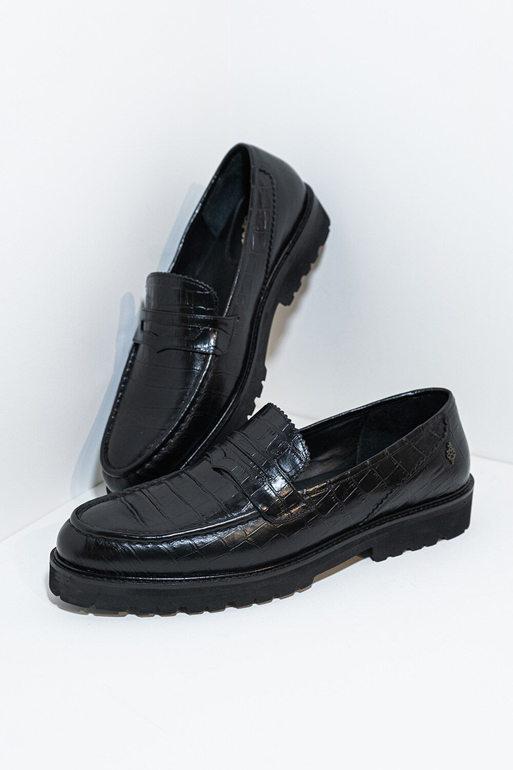 * Black Block Loafers