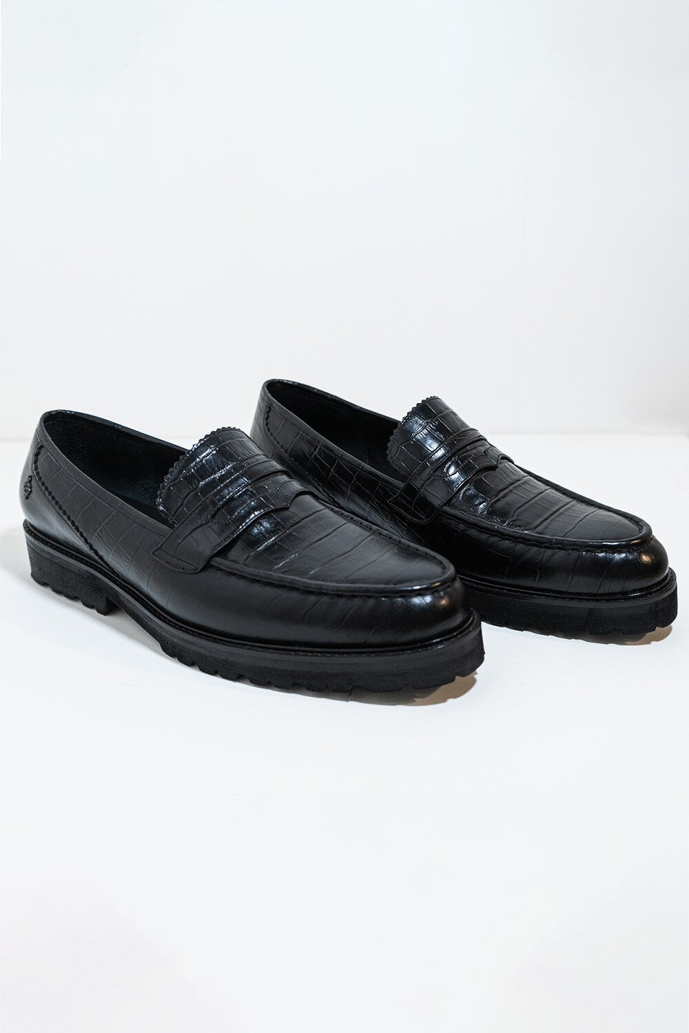 * Black Block Loafers