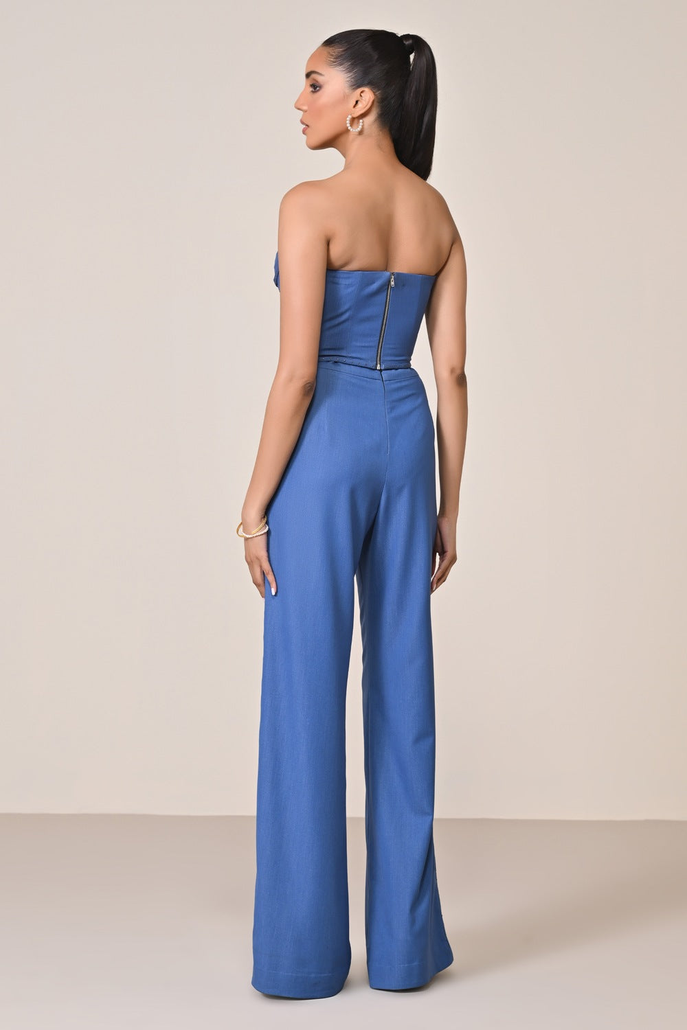 Denim Structured Corset Top