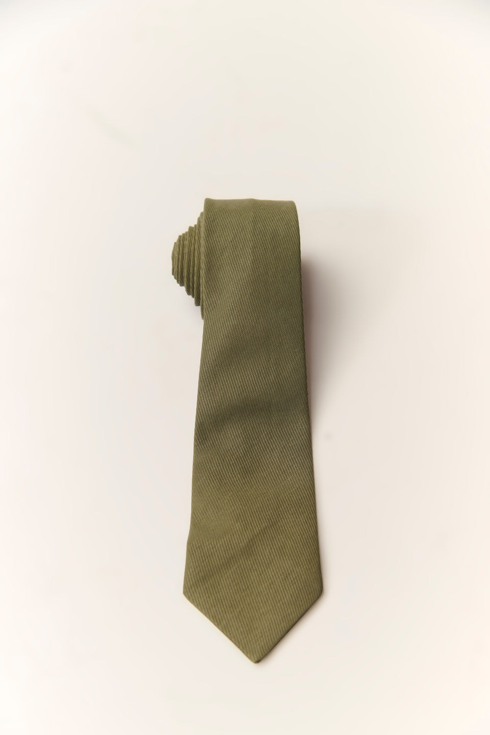 Olive Silk Twill Tie