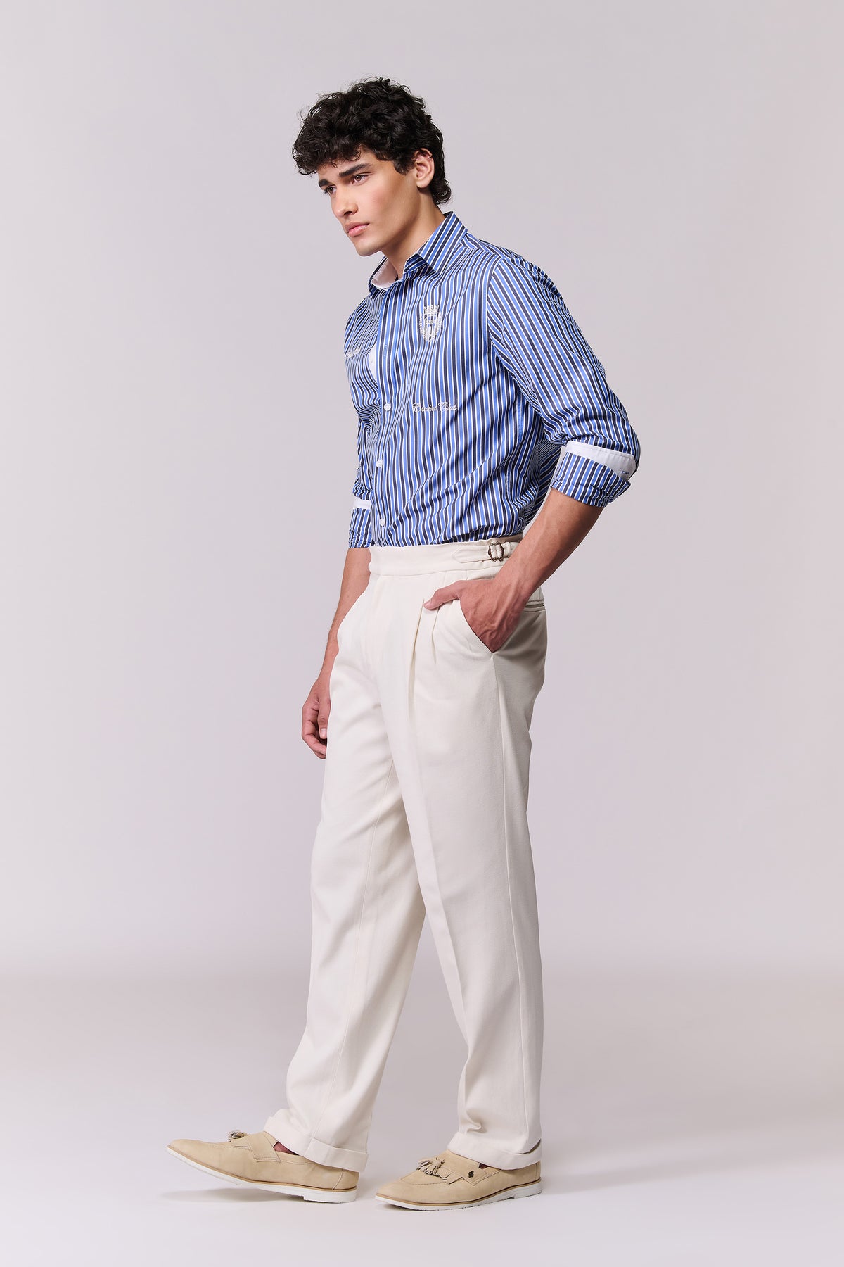 SNCC Blue Embroidered Stripe Shirt
