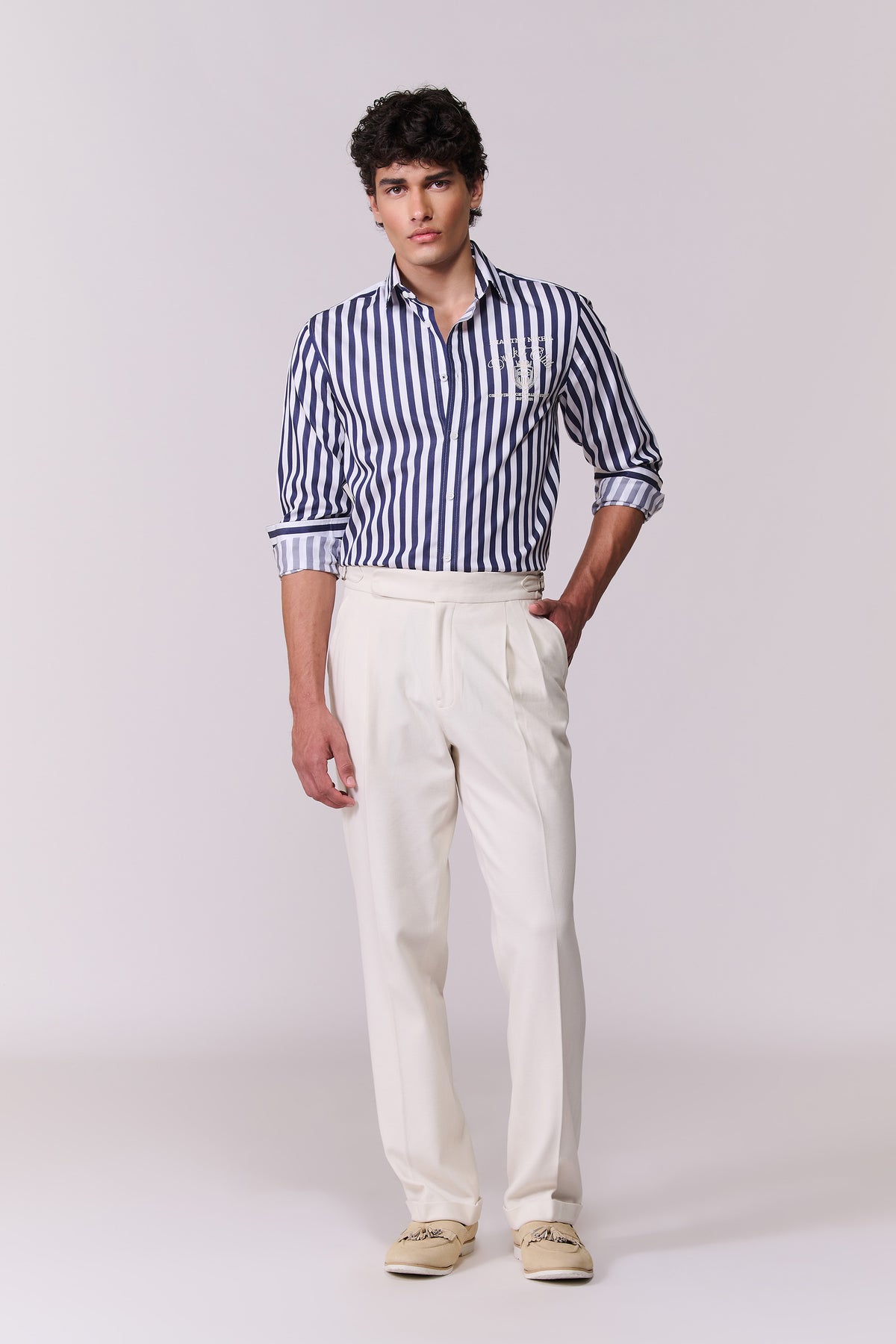 SNCC Blue Crest Stripe Shirt
