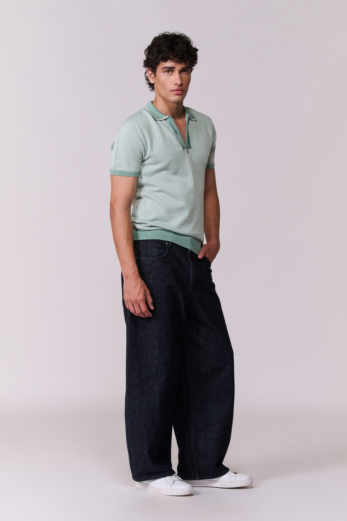 SNCC Jade Knit Zip Polo