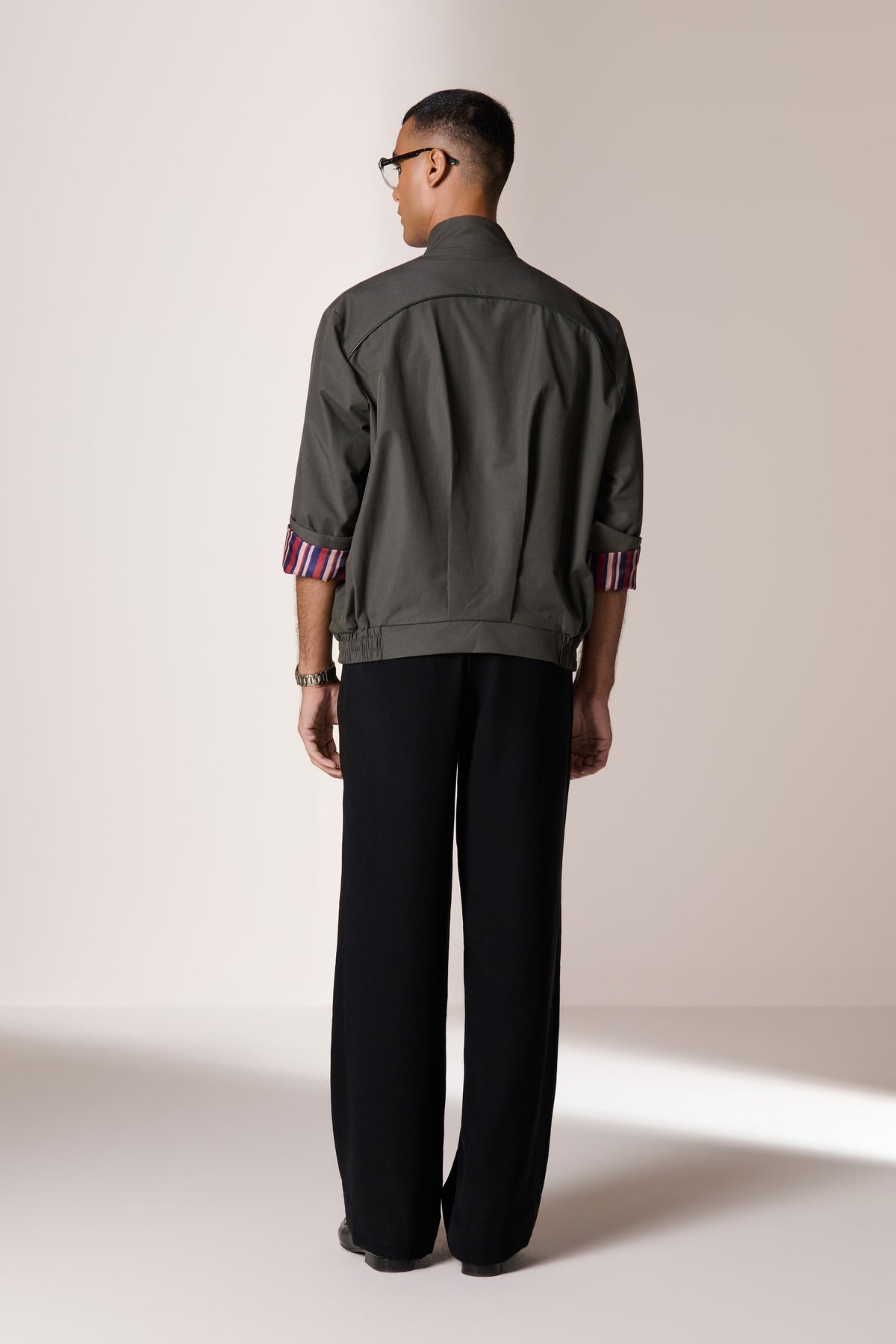 Olive Structured Bomber Jacket