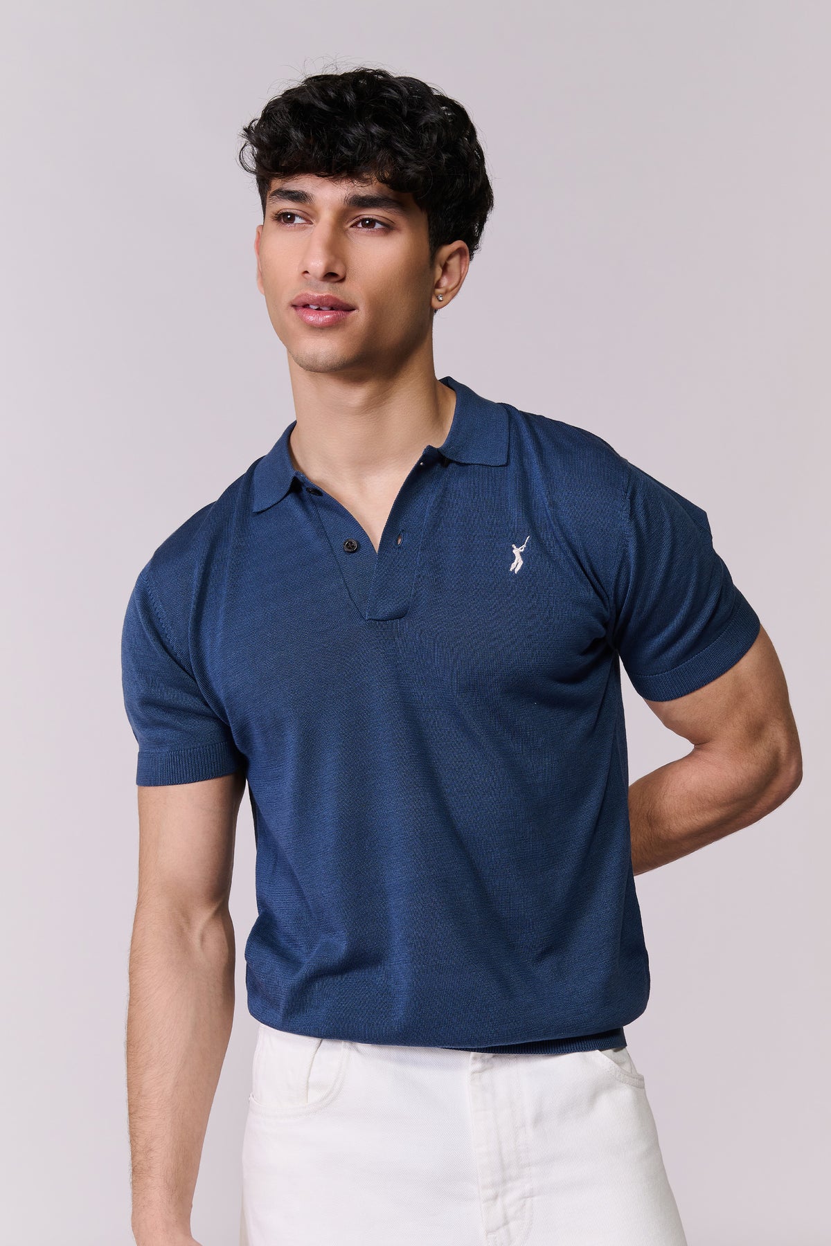 Charcoal Batsman Logo Polo