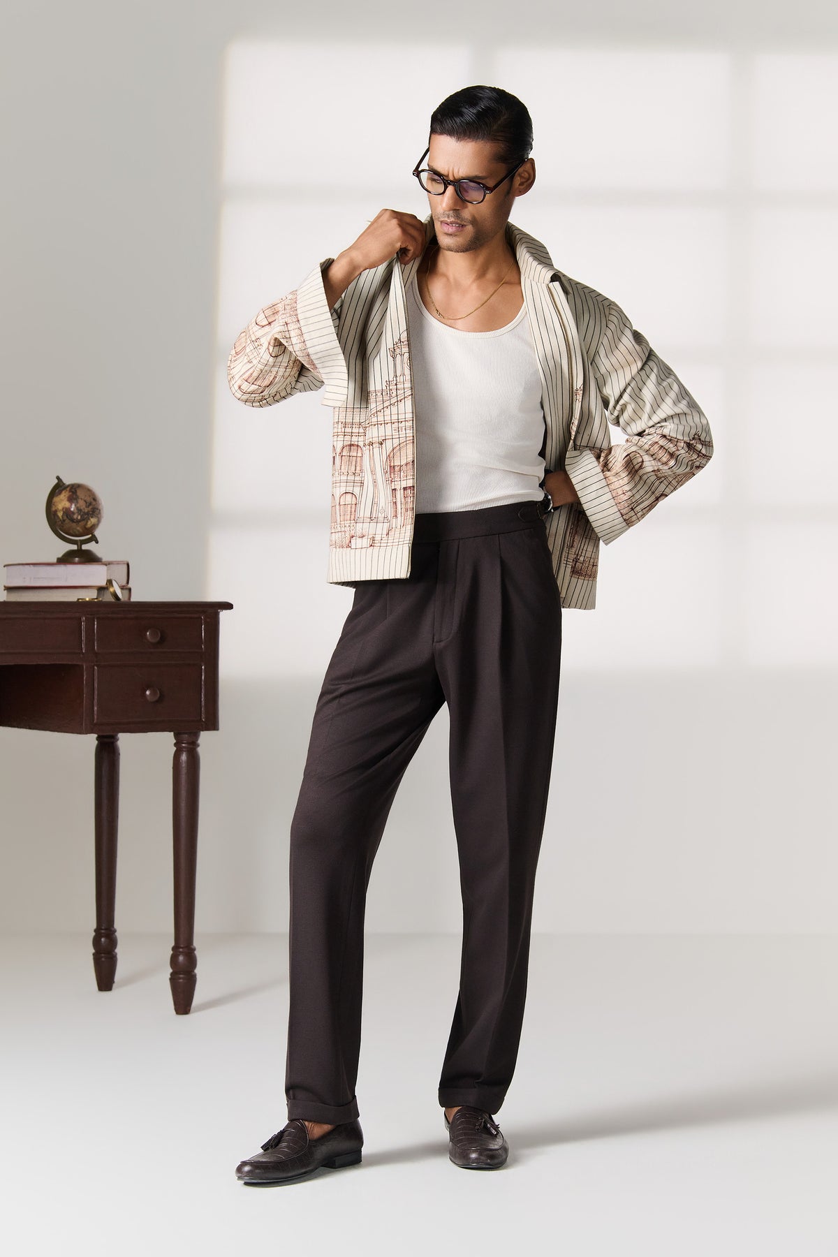 Beige Heritage Print Shacket