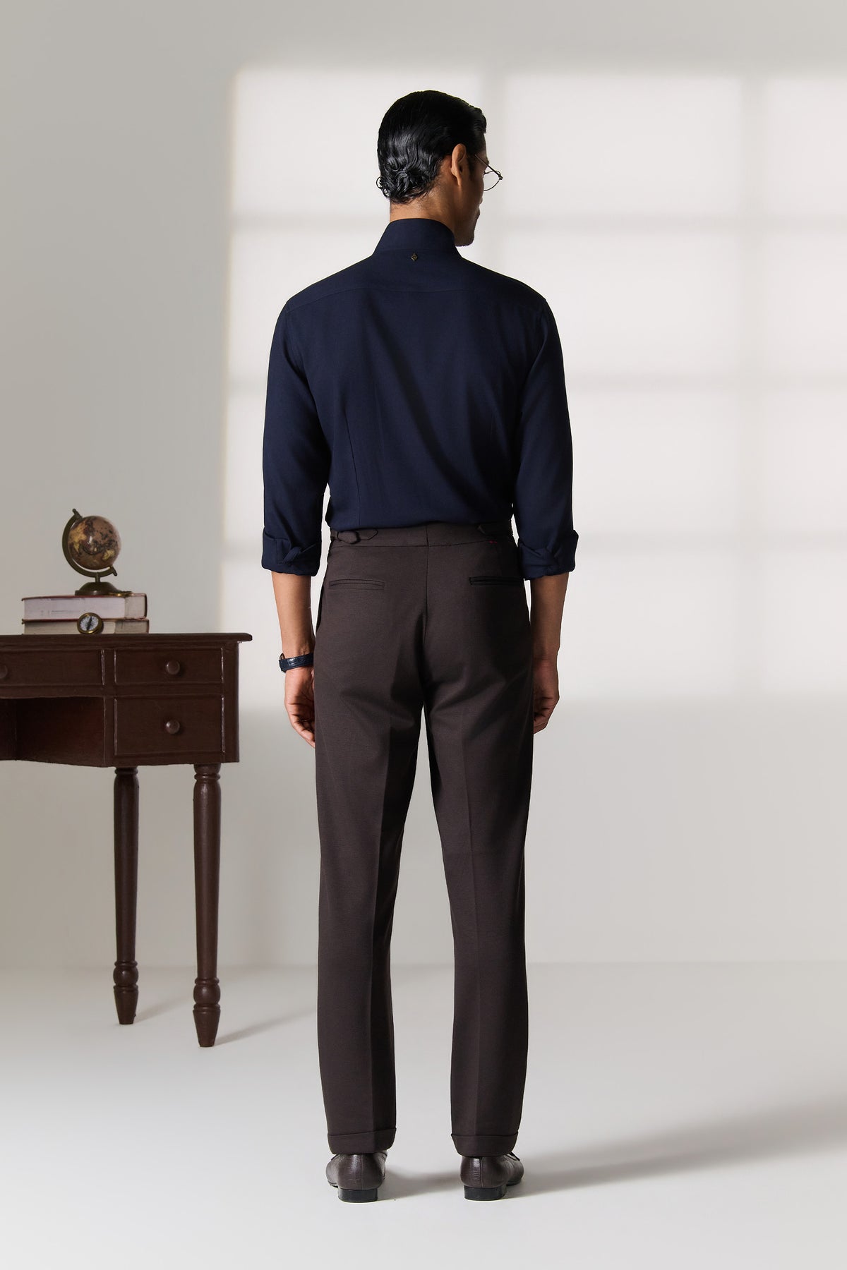 Navy Shirt with Contrast Printed Patch Pocket