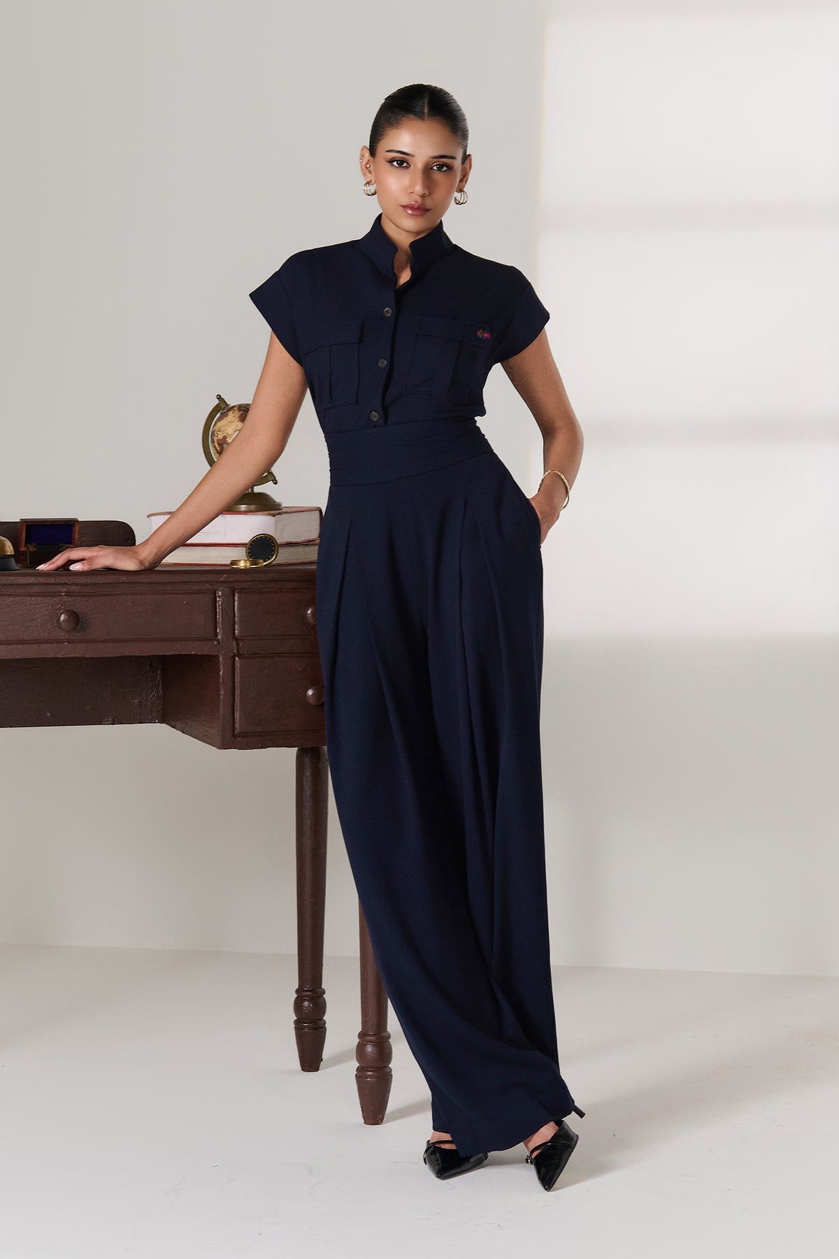 Navy Sleeveless Utility Shirt