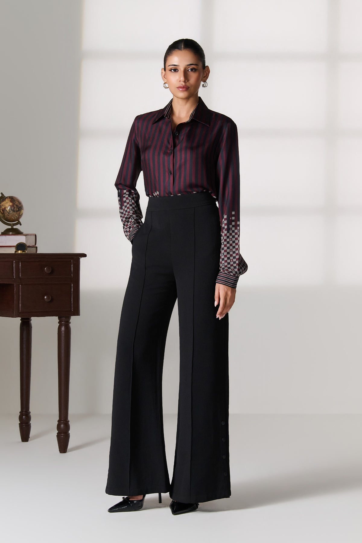 Cabernet Ombre Striped Shirt