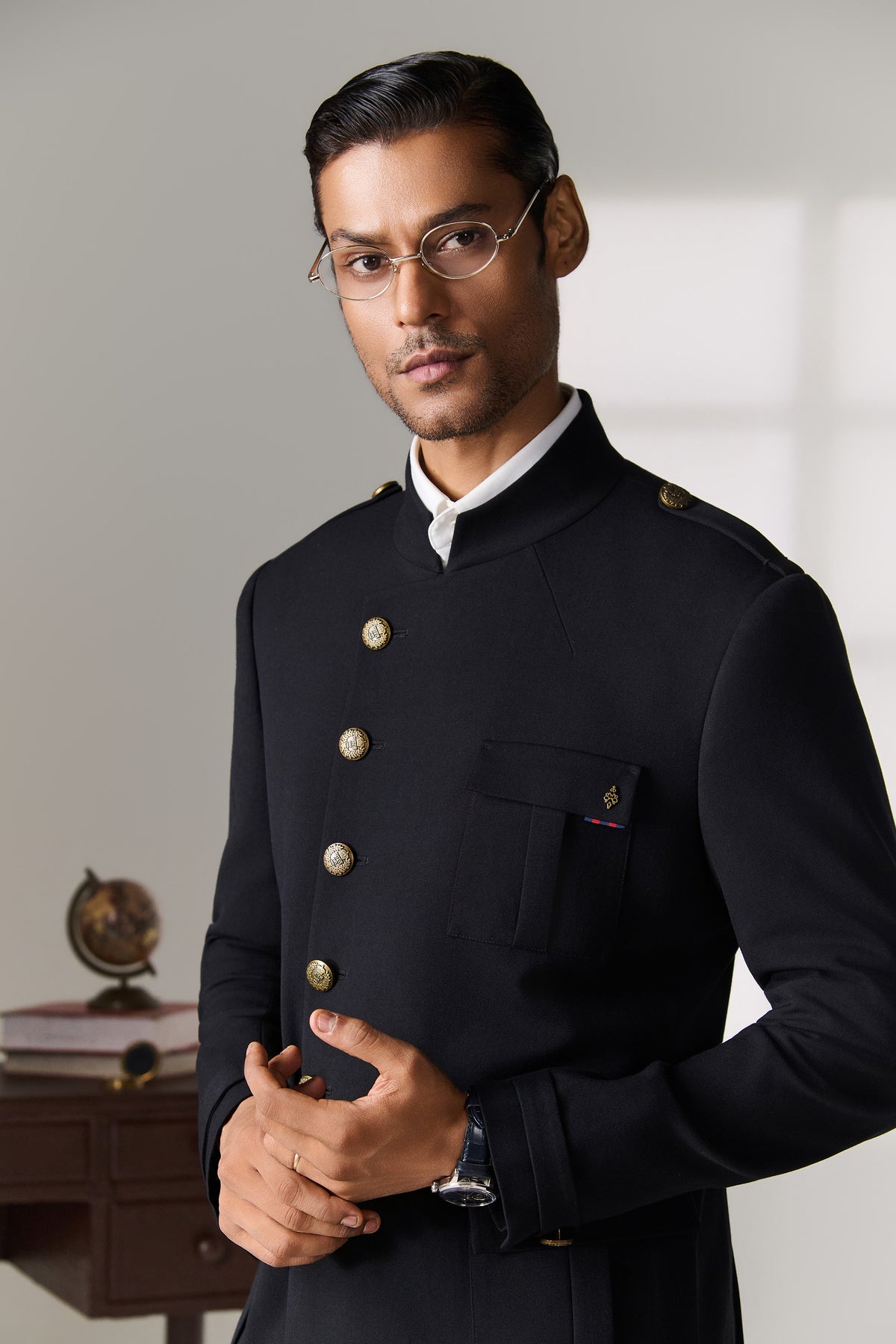 Navy Military-Style Bandhgala