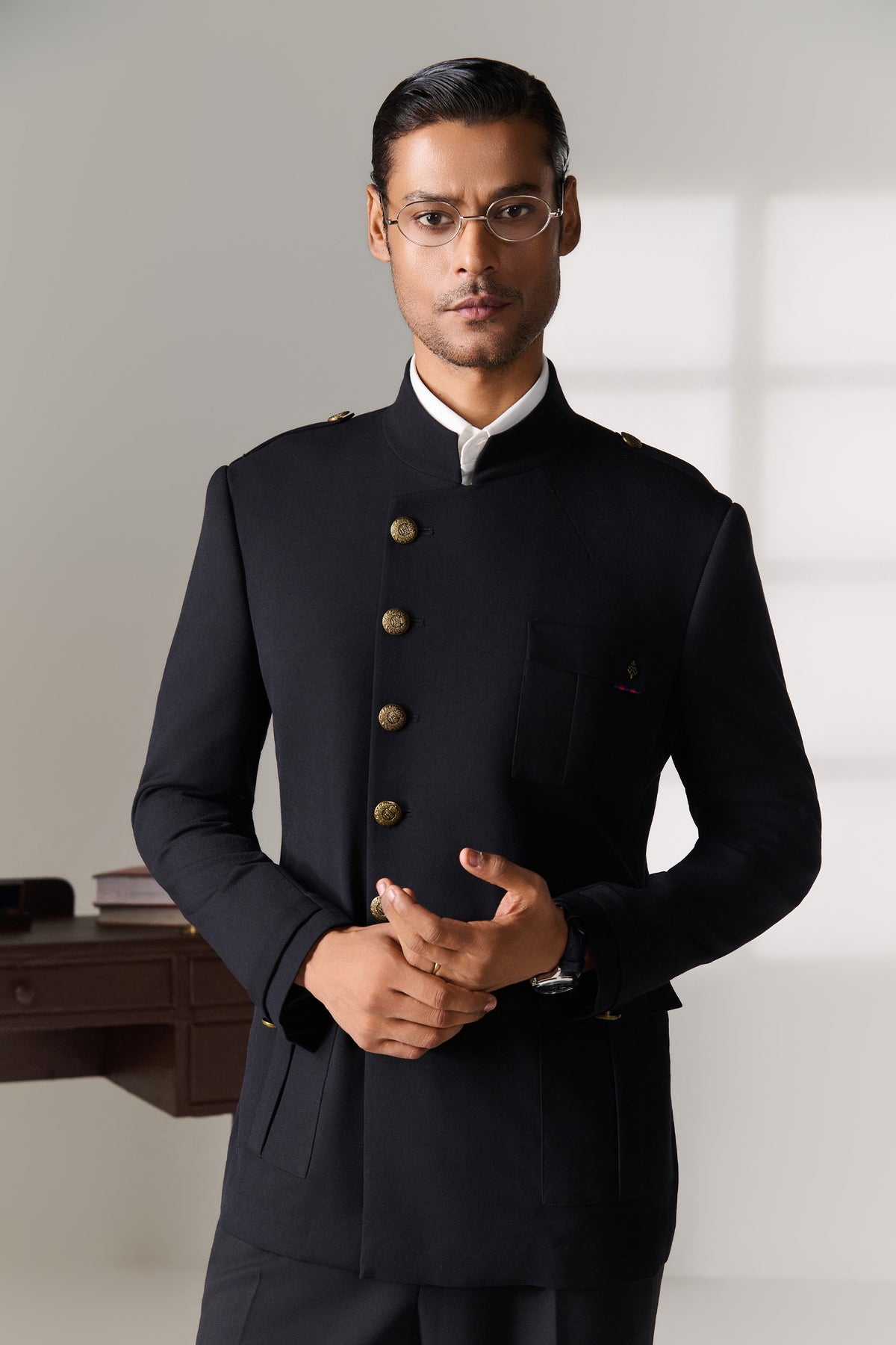 Navy Military-Style Bandhgala