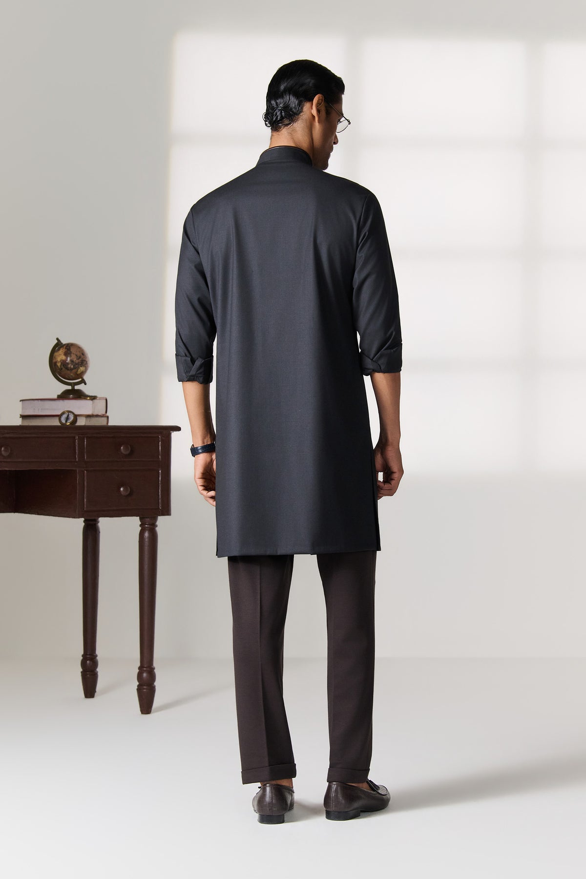 Grey Shirt Kurta with Pockets