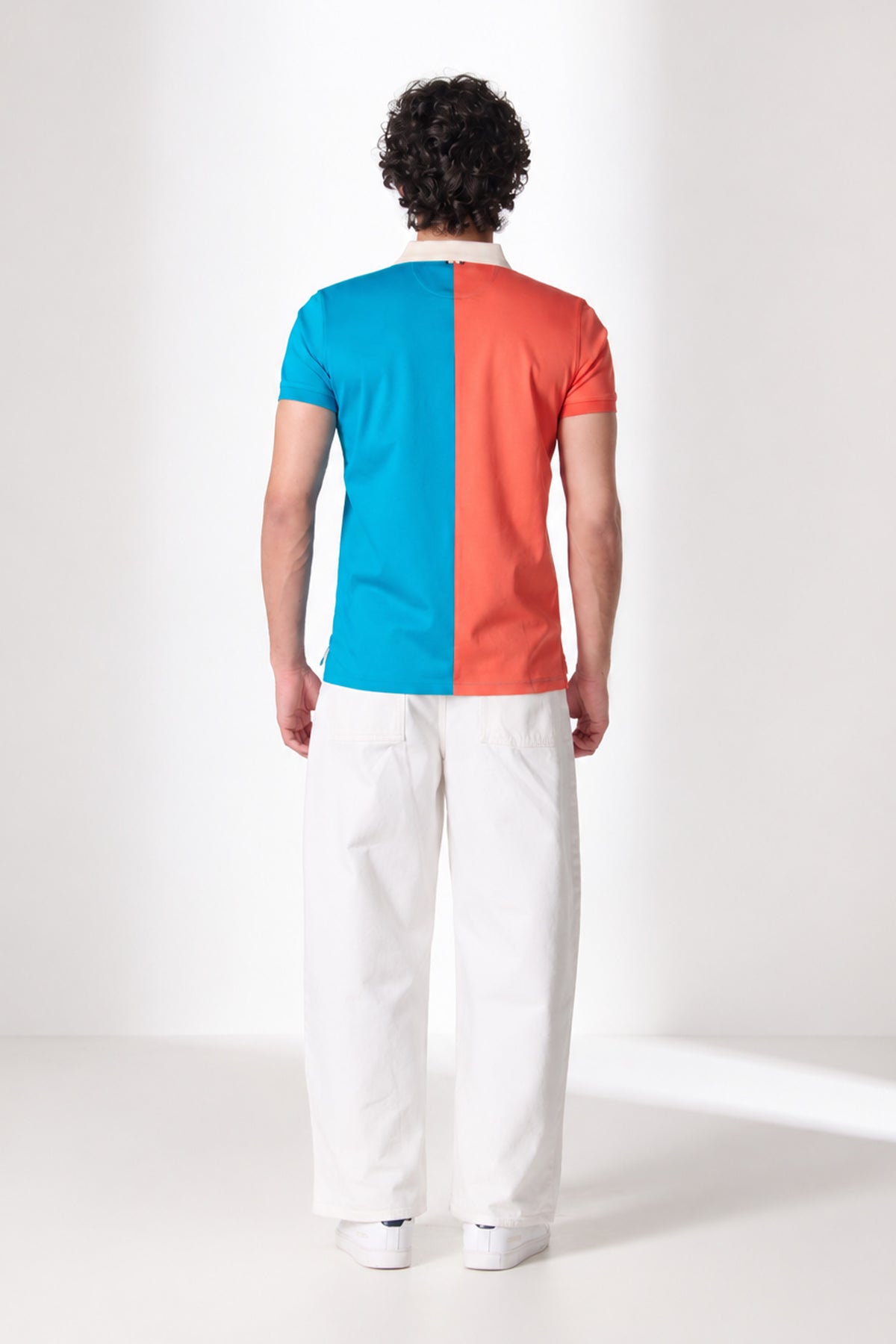 SNCC Coral Teal Colour Block Polo T-Shirt