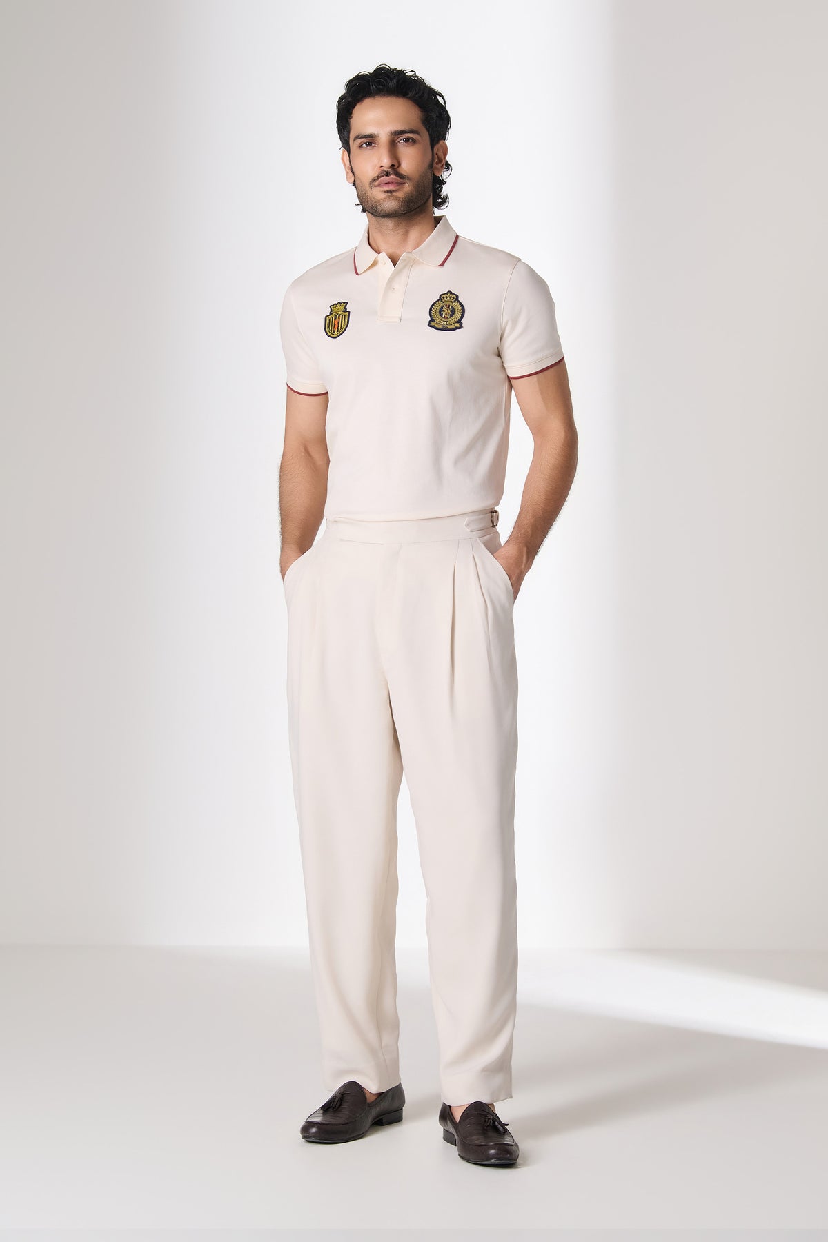 SNCC Off-White Dual Crest Polo