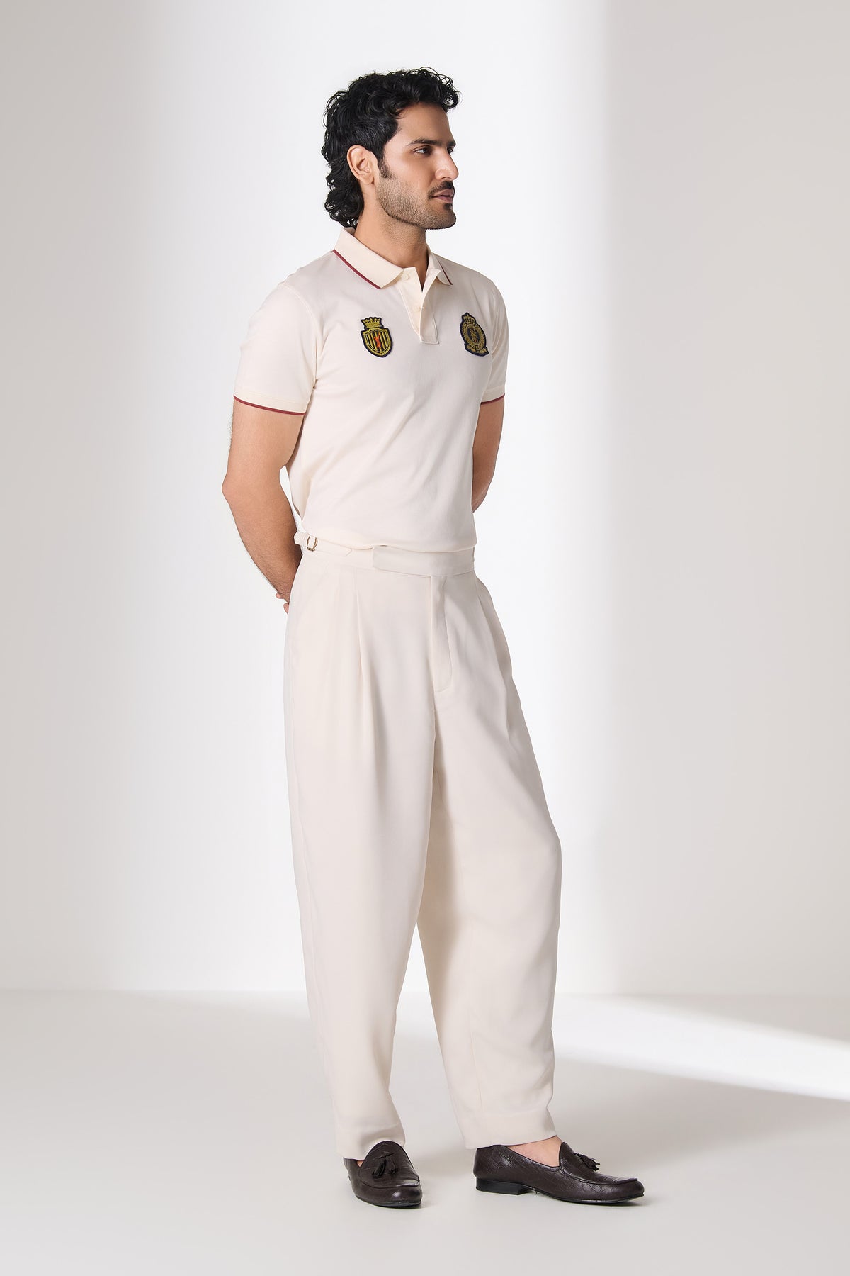 SNCC Off-White Dual Crest Polo