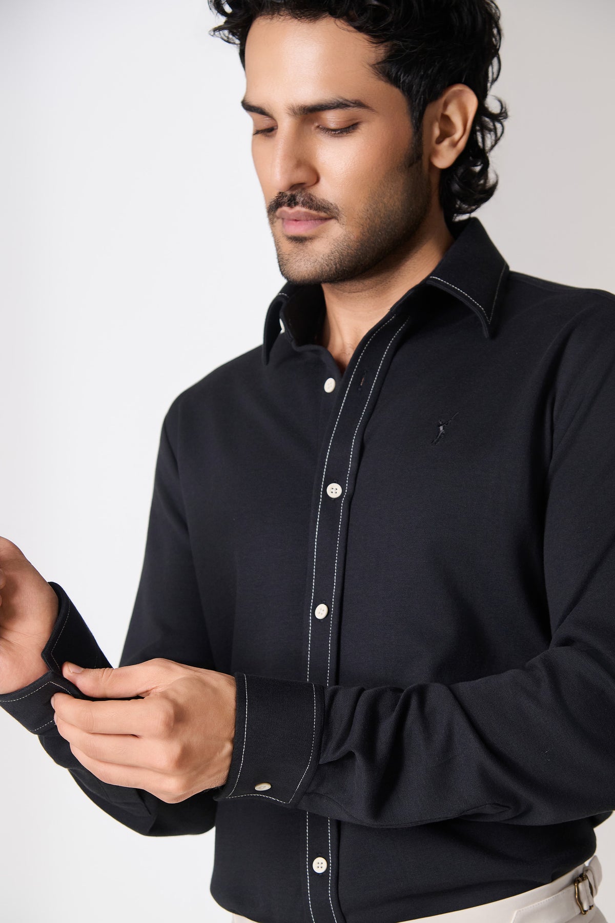 SNCC Black Contrast Stitch Shirt