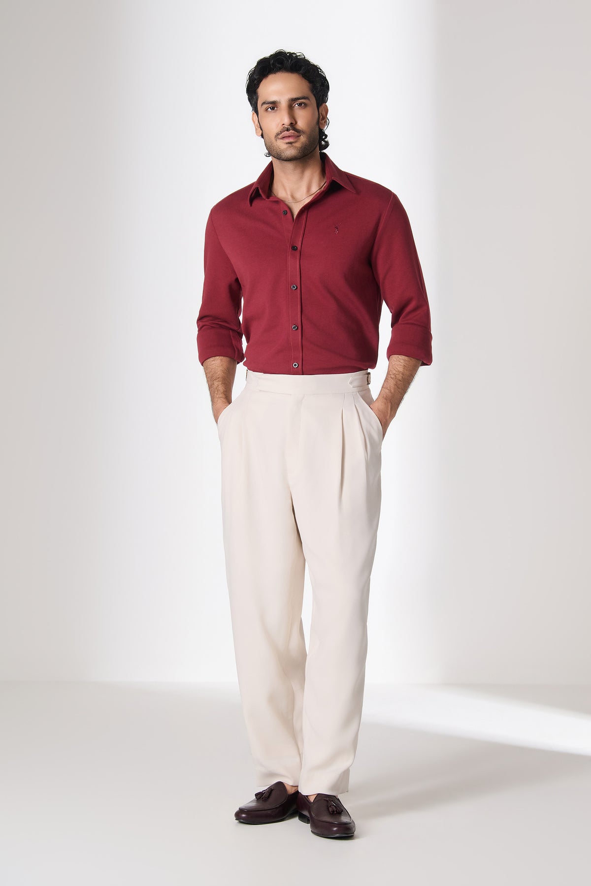 SNCC Burgundy Contrast Stitch Shirt