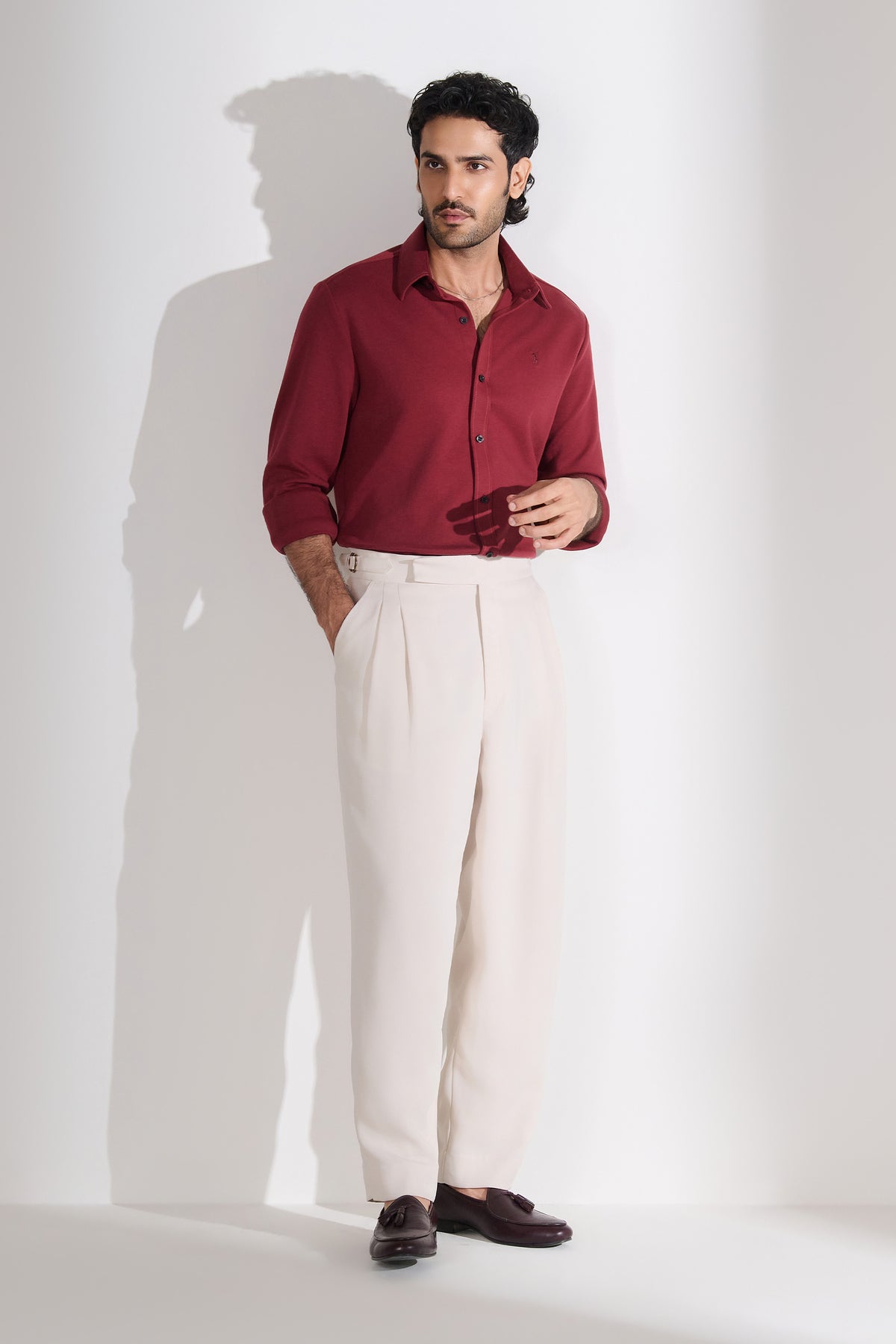 SNCC Burgundy Contrast Stitch Shirt