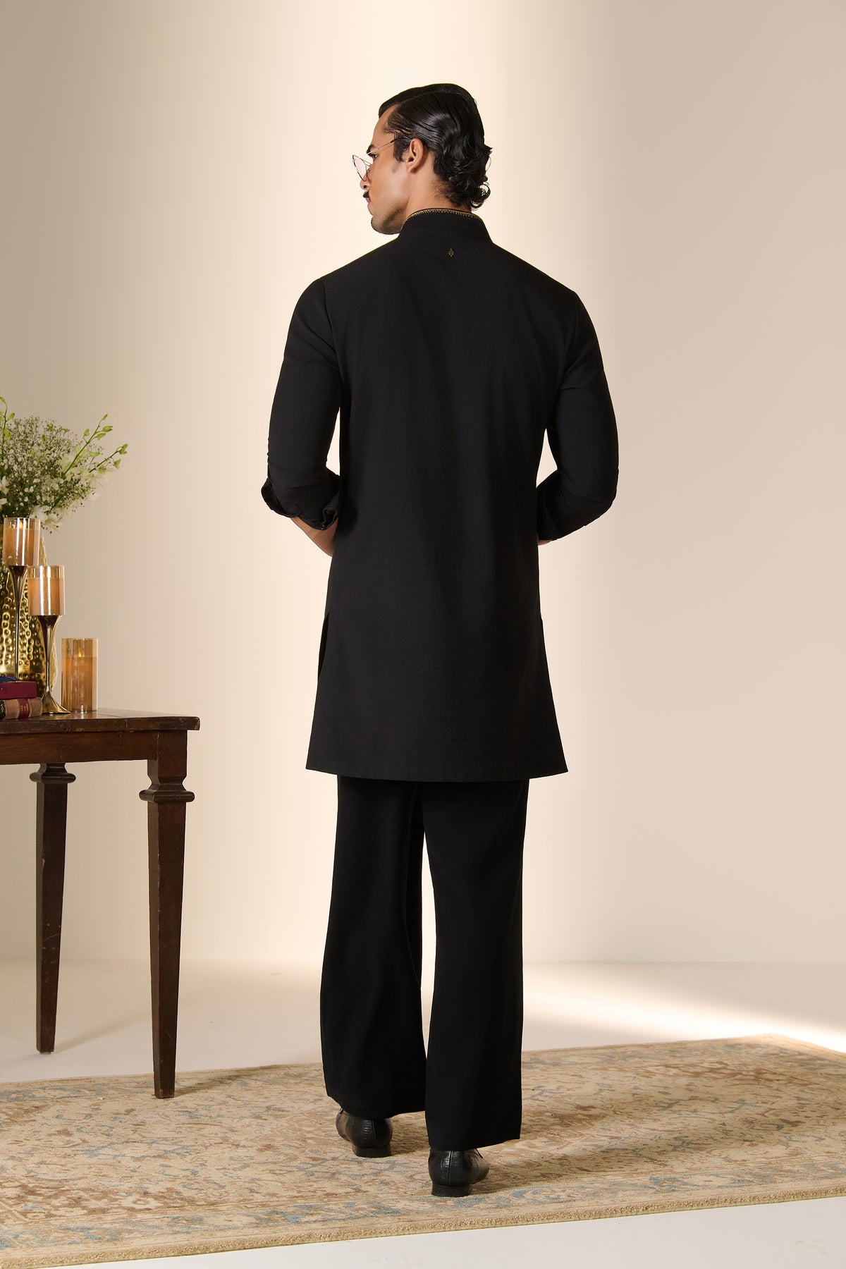 Gold Placket Embroidered Kurta