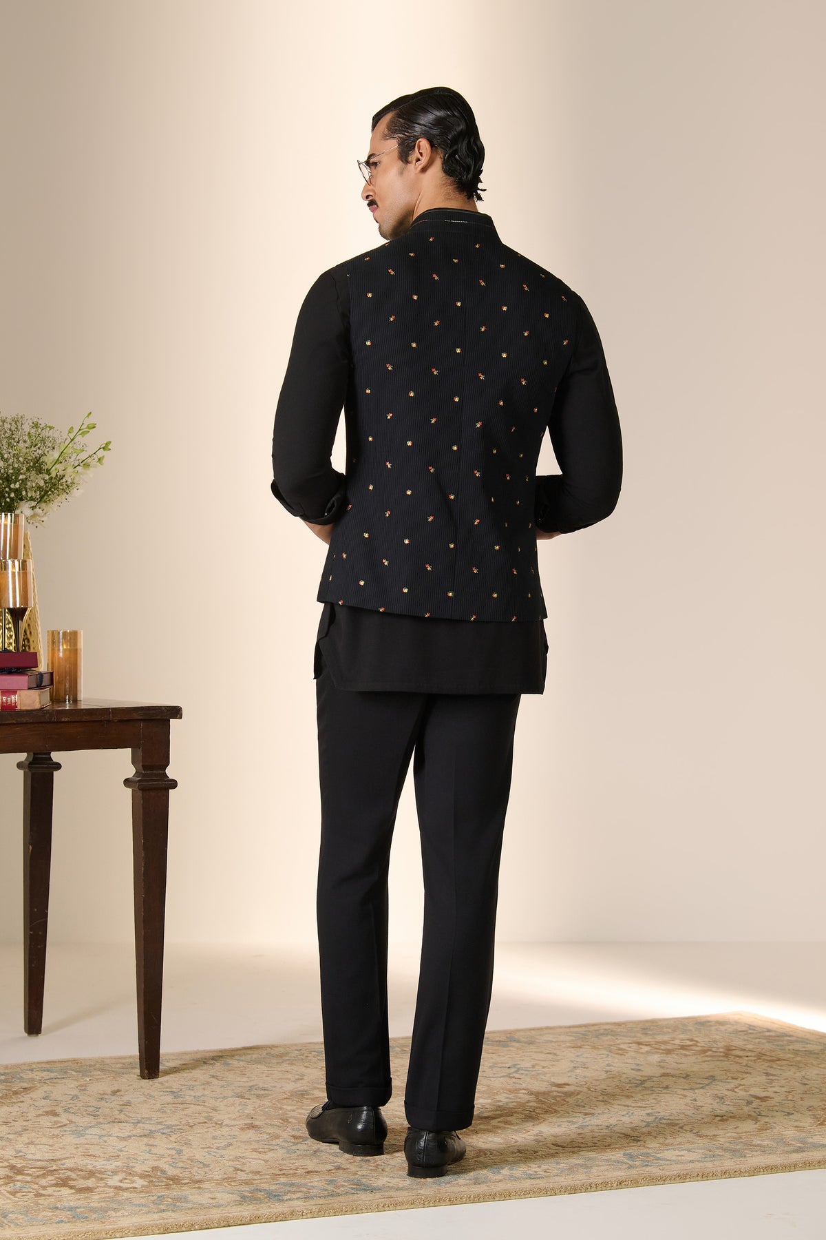 Black Embroidered Waistcoat