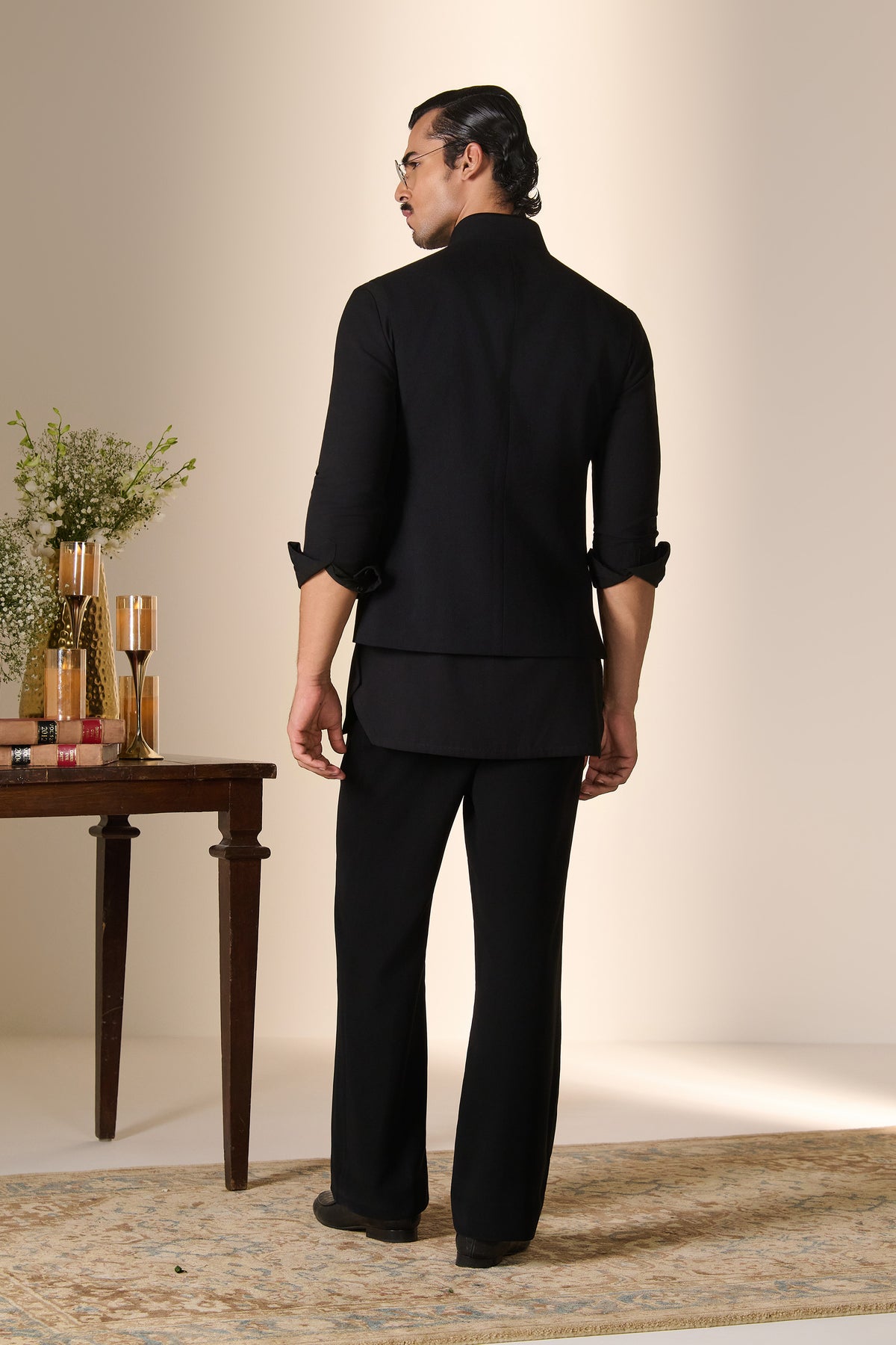 Black Crest Detail Waistcoat