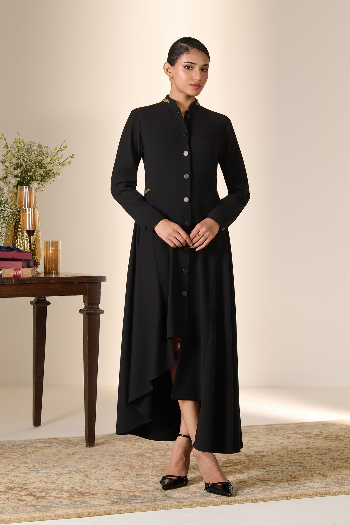 Zari Collar Button-Up Dress