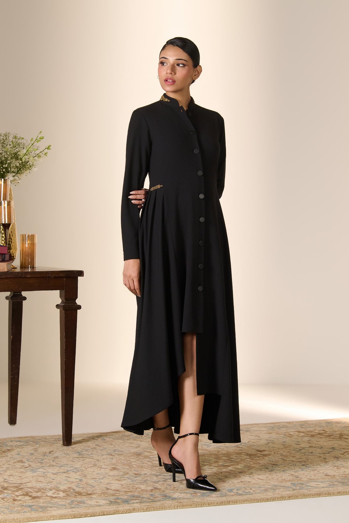 Zari Collar Button-Up Dress