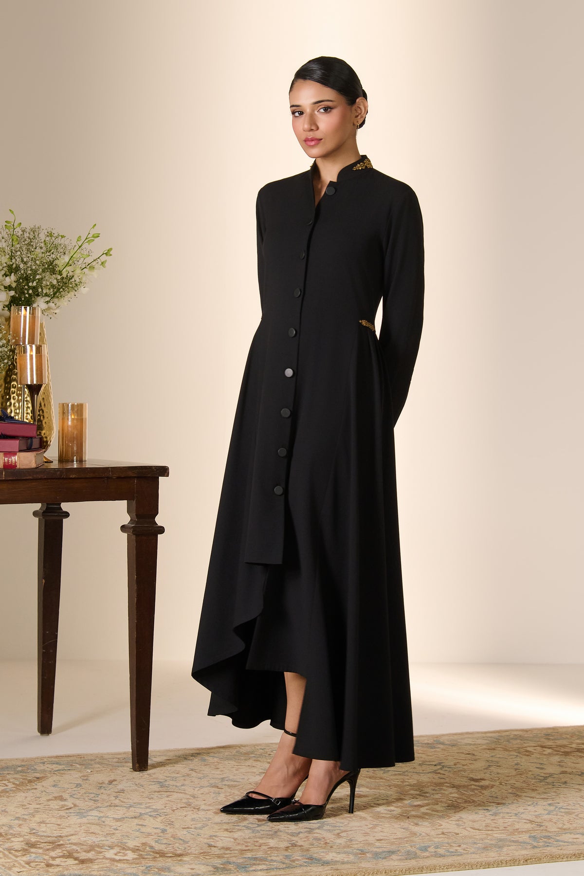 Zari Collar Button-Up Dress