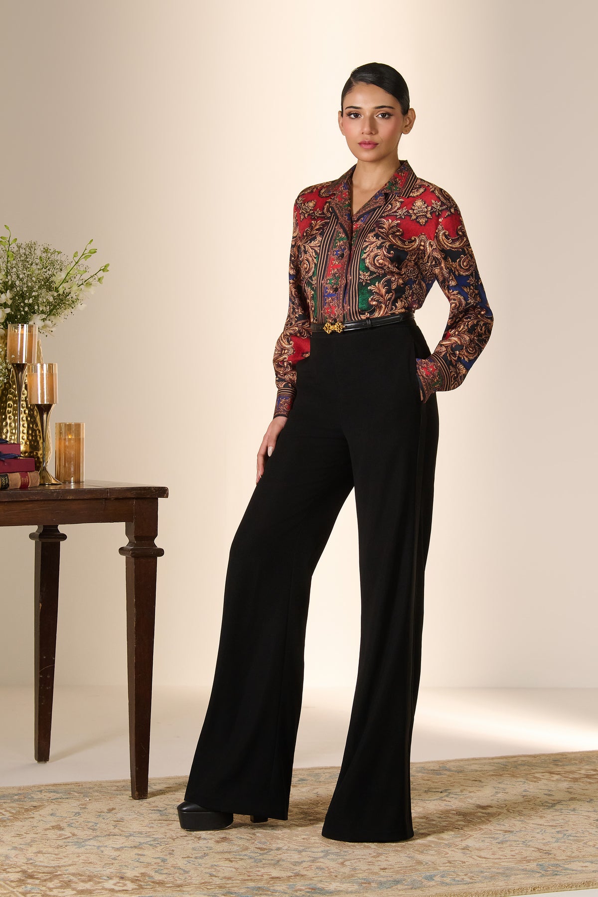 Baroque Print Silk Shirt