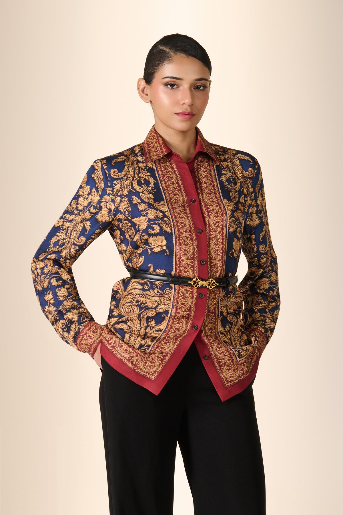 Regal Border Baroque Silk Shirt