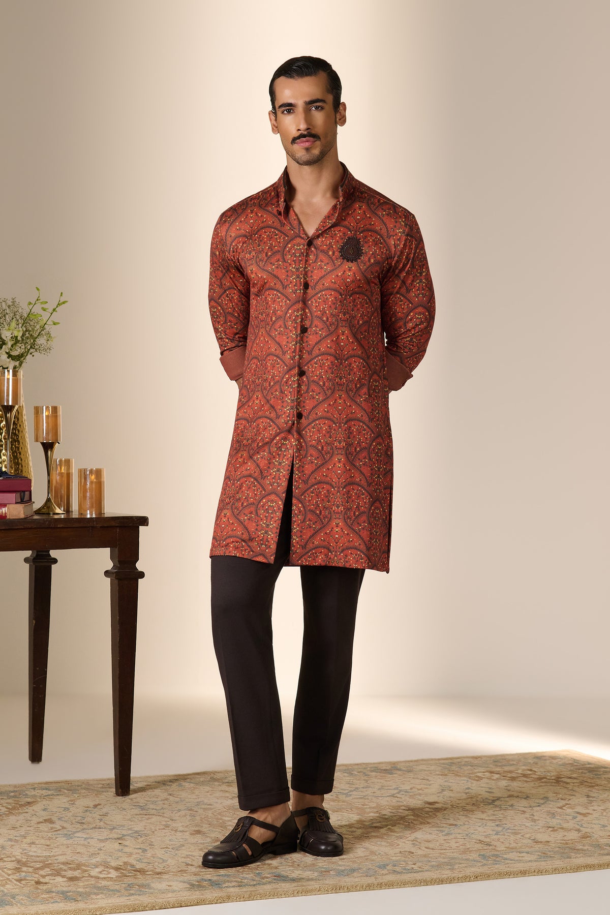 Choco Crested All Over Printed Kurta