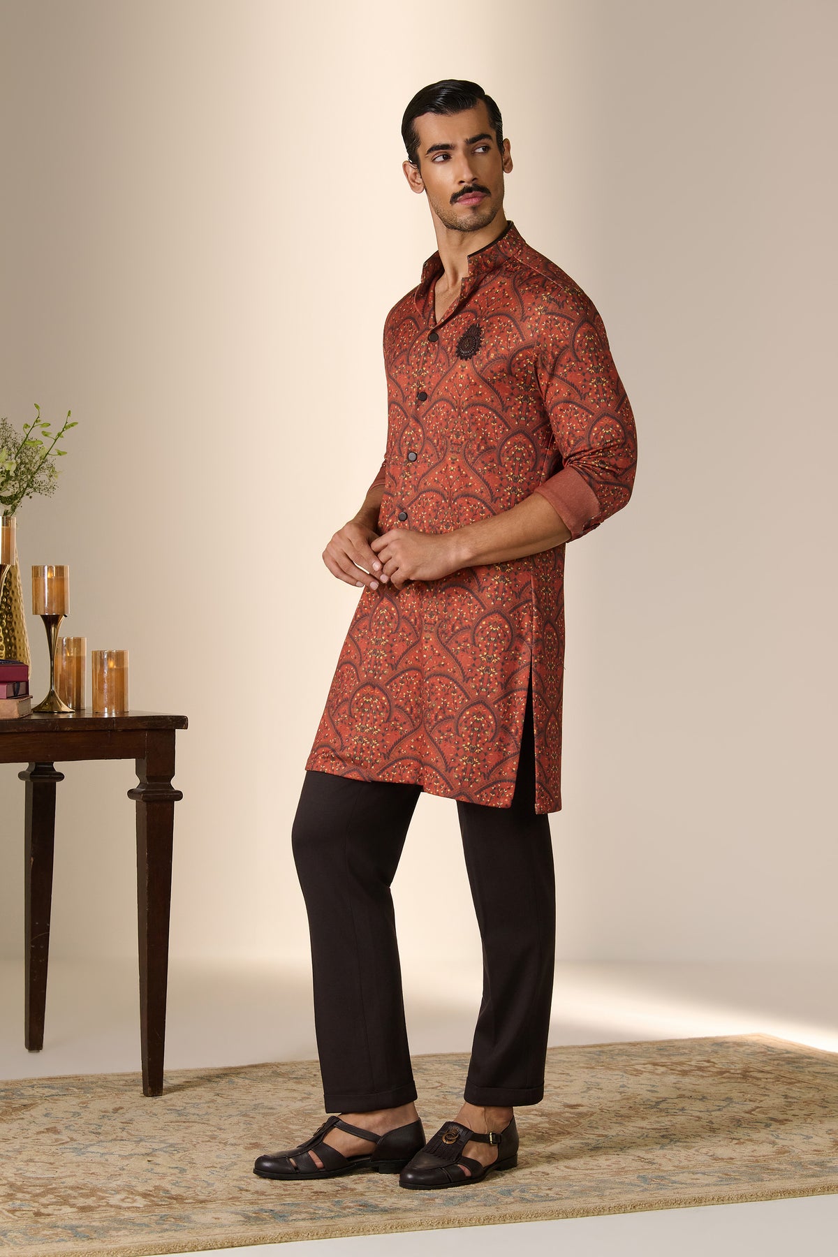 Choco Crested All Over Printed Kurta