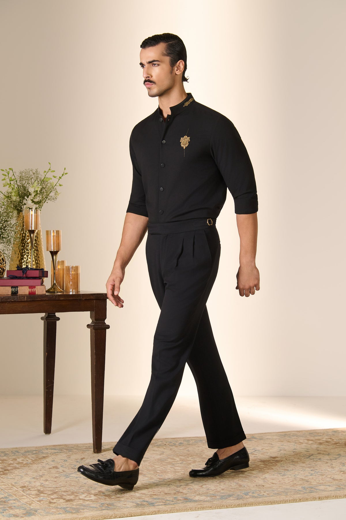 Black Crest Detail Shirt