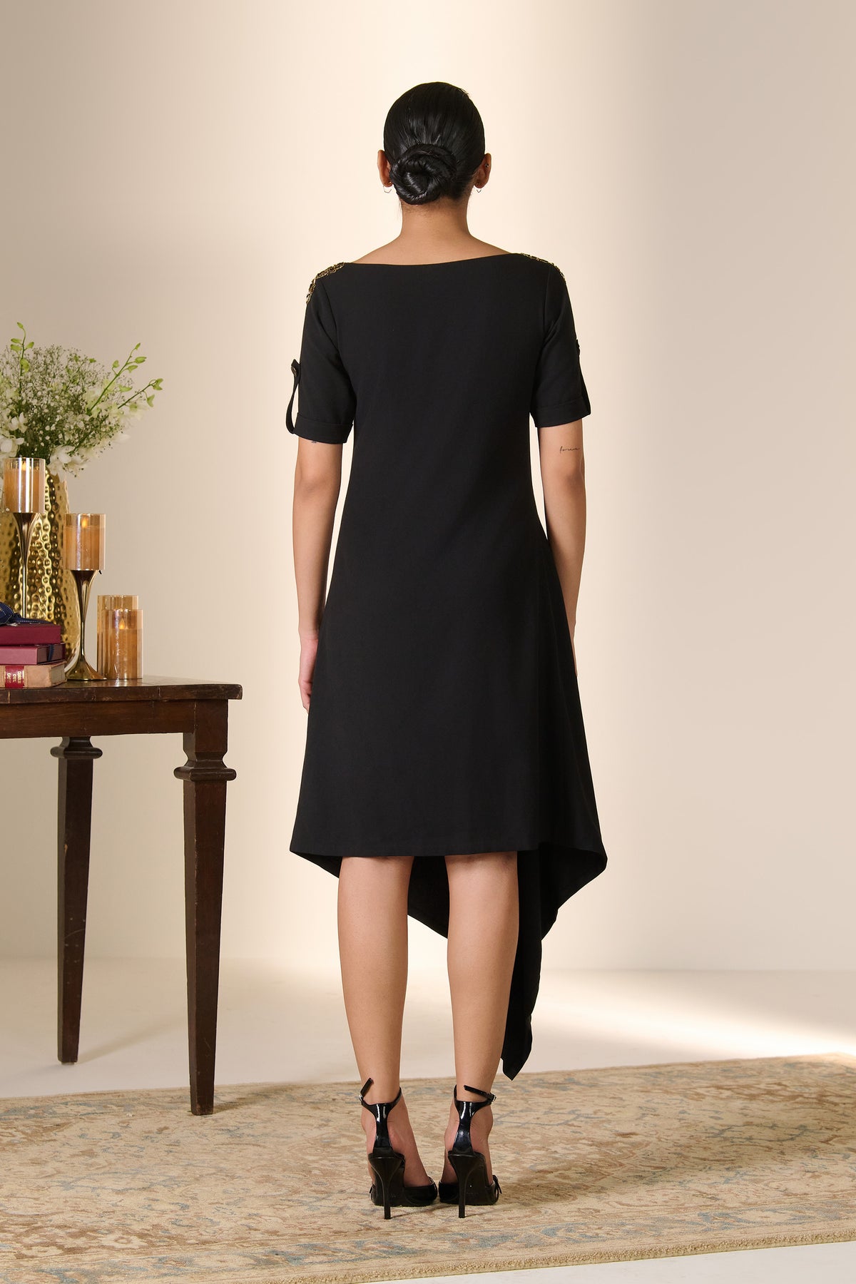 Black Rivet Detail Dress