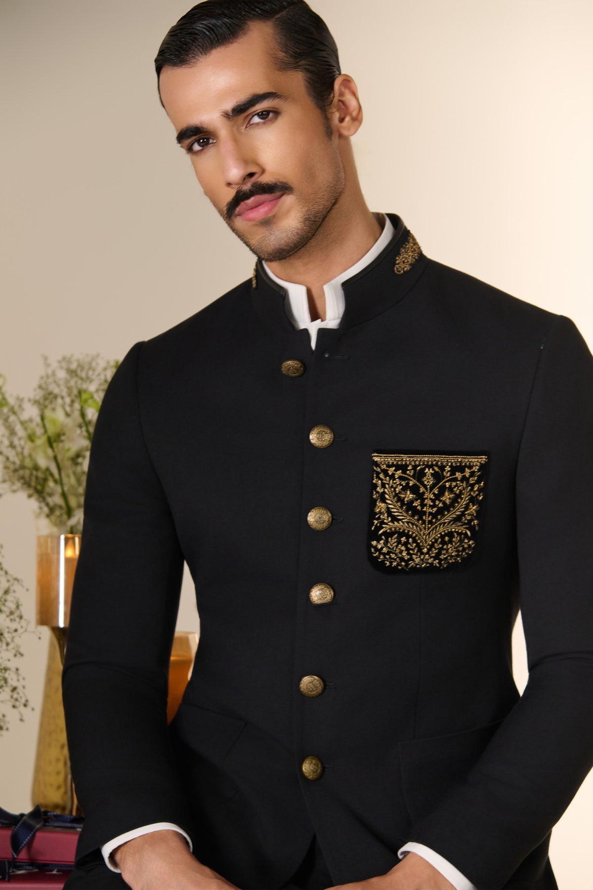 Black Zari Detail Bandhgala