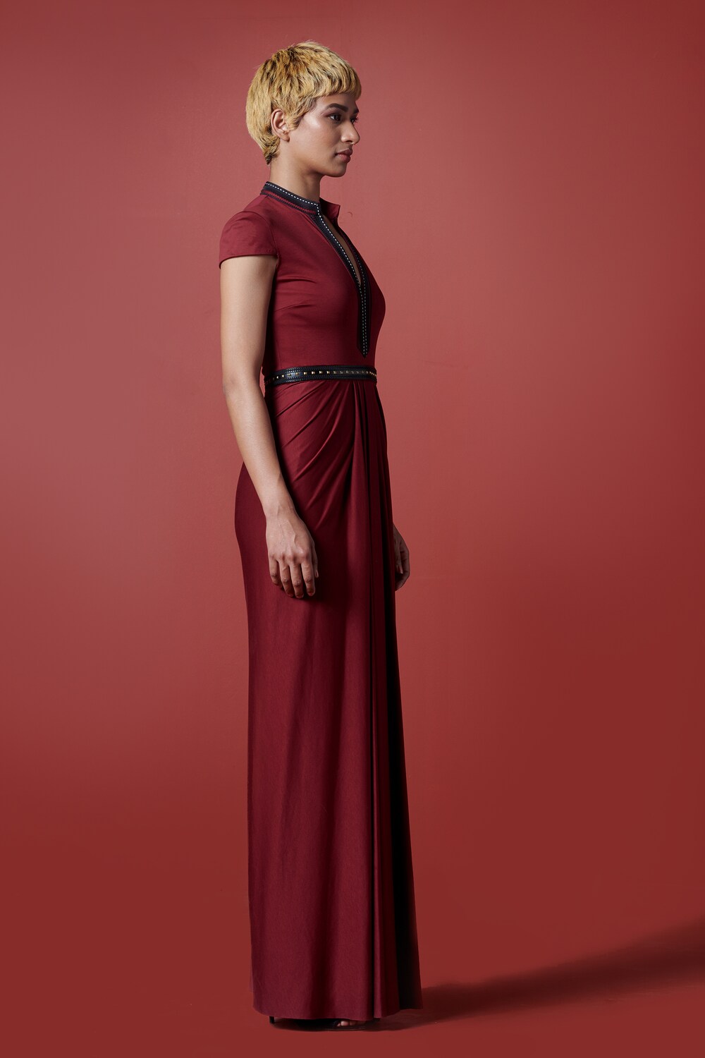 Sarge Belted Saree Gown
