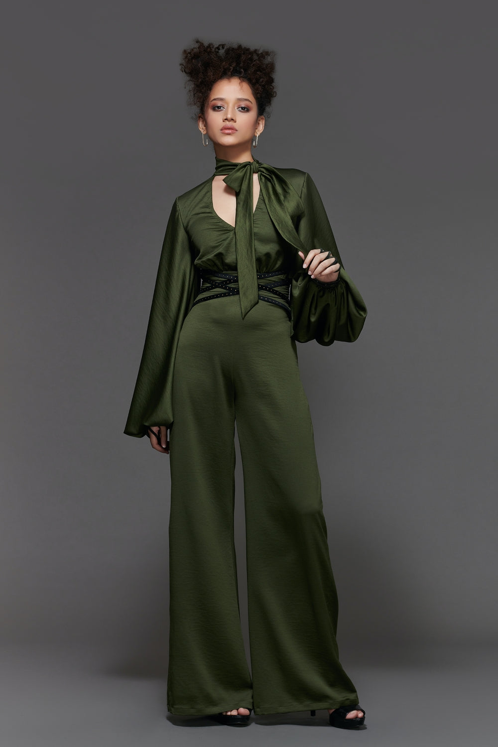 Knot Collar Jumpsuit
