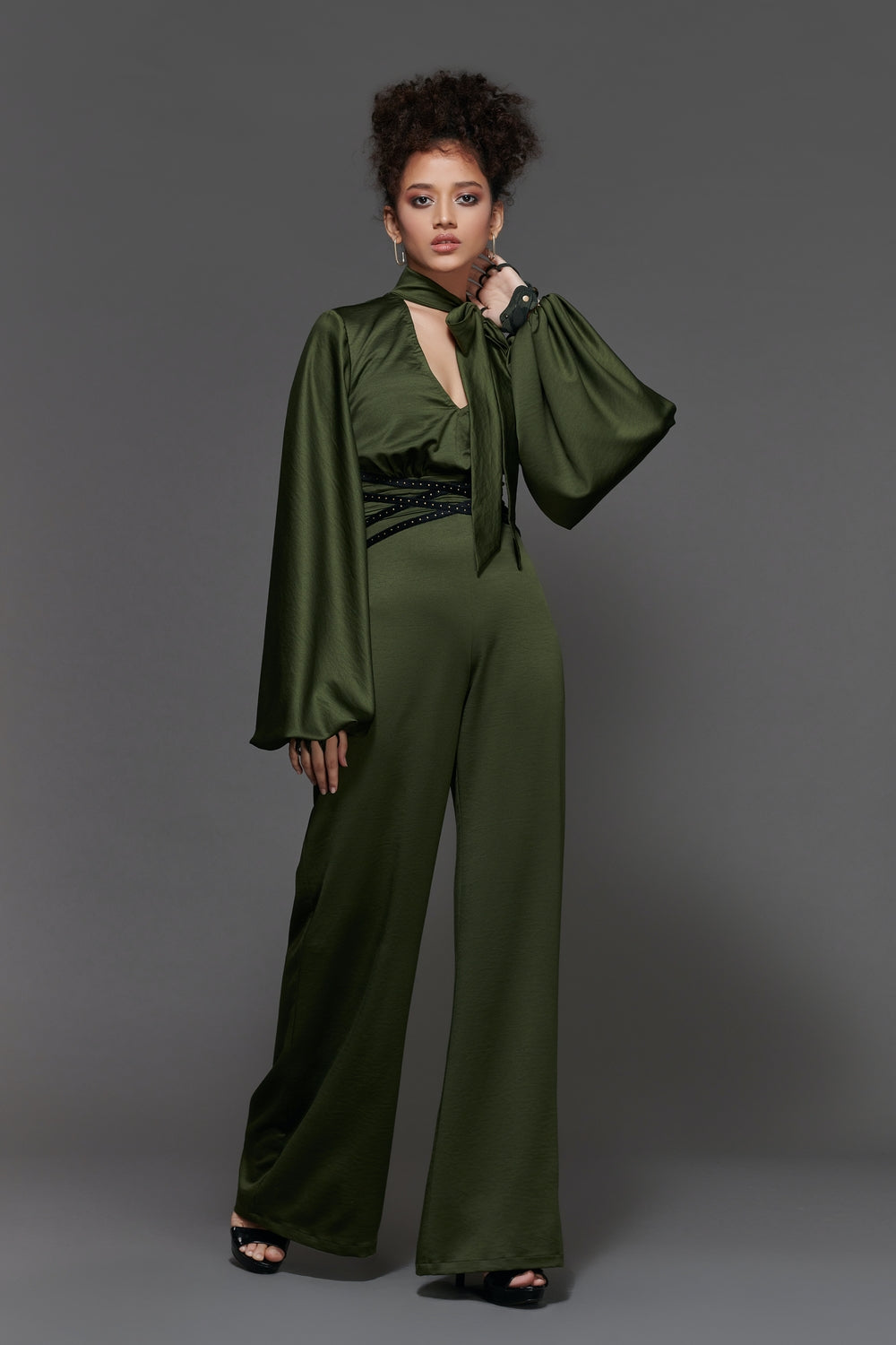 Knot Collar Jumpsuit