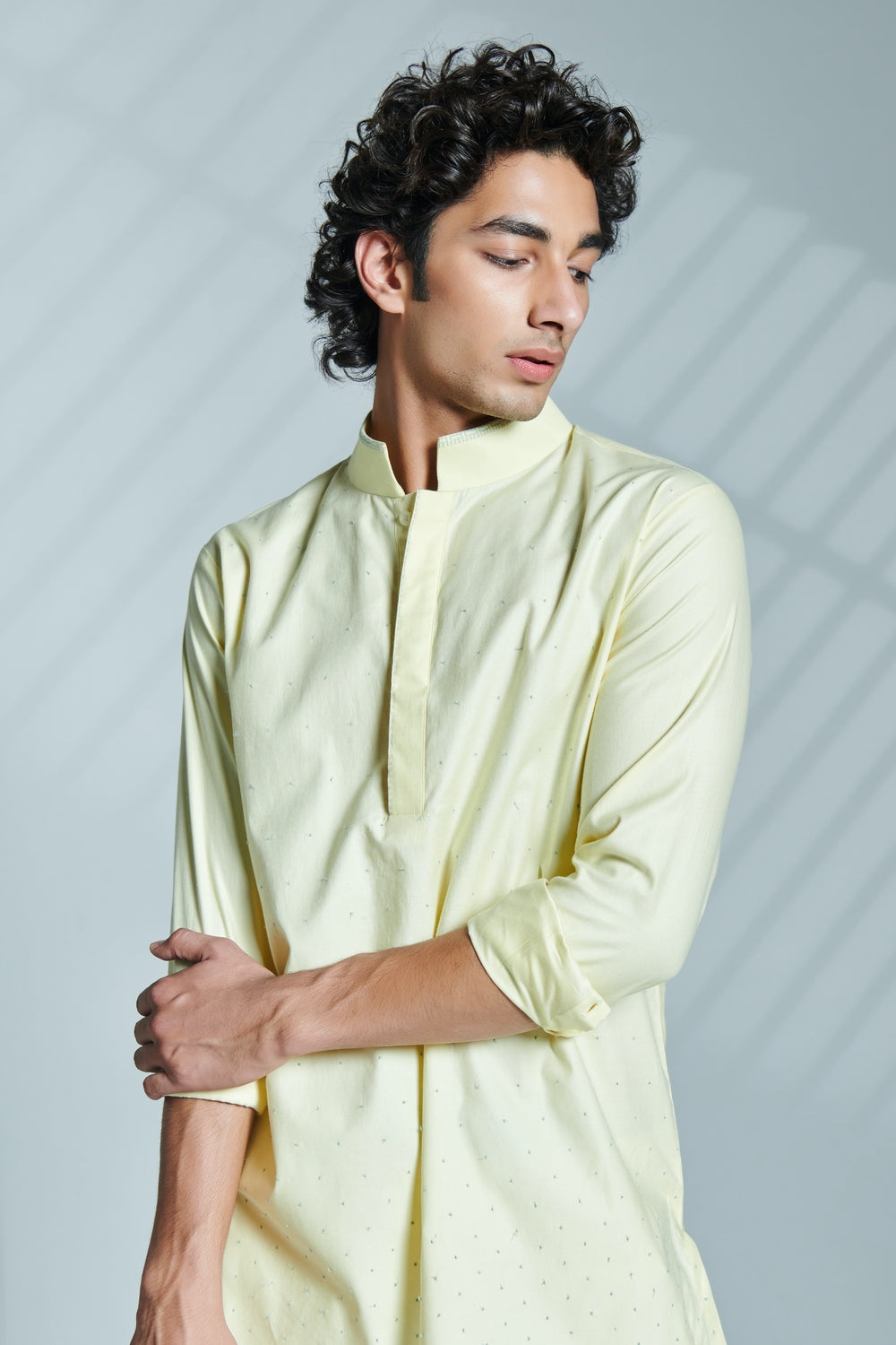 Soft Yellow Embroidered Kurta
