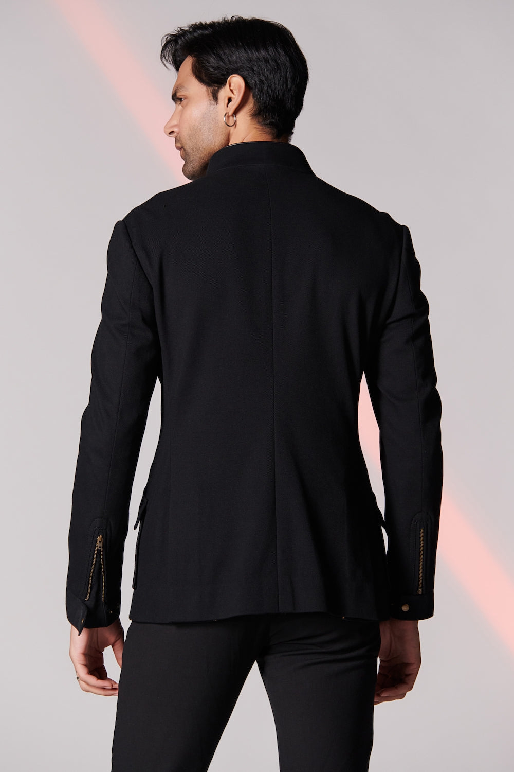 Black-Rust Colour Block Jacket