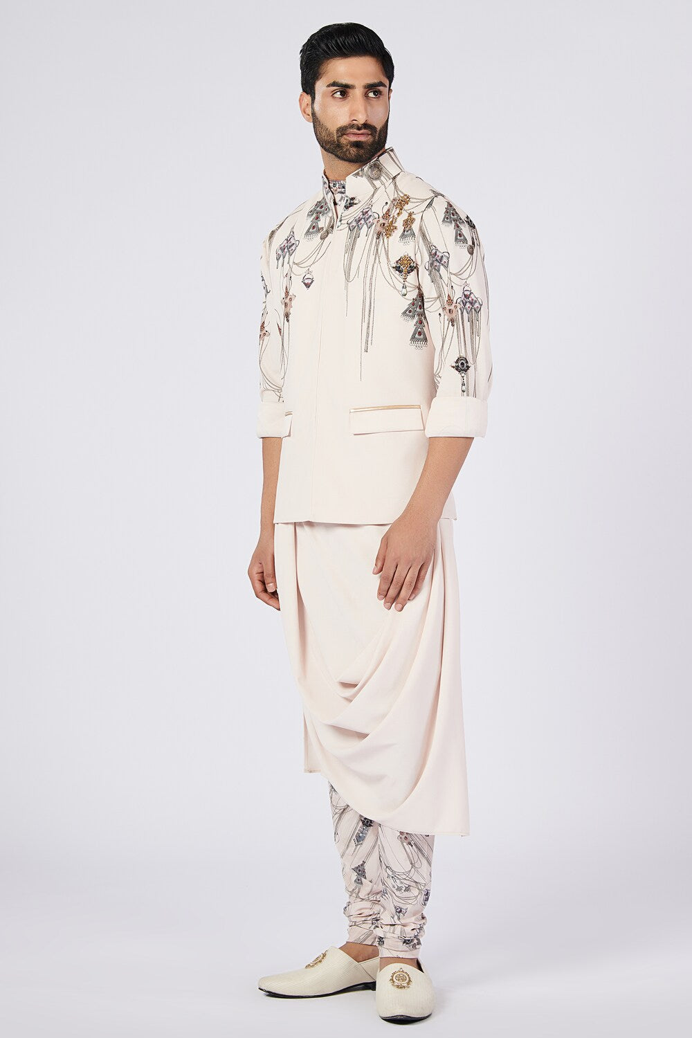 Off White Printed Churidar