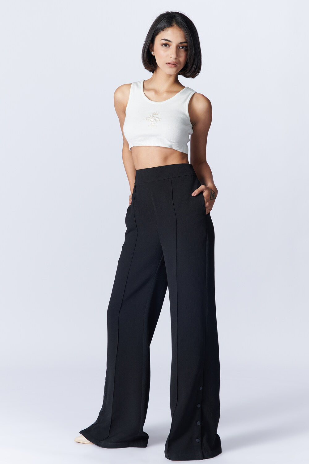 Alia Bhatt In SNCC Black Flared Trousers