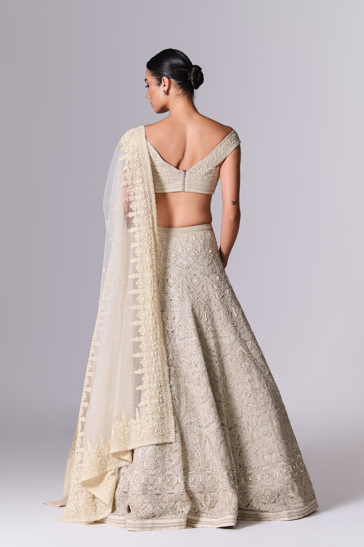 Pebble White Embellished Lehenga Set