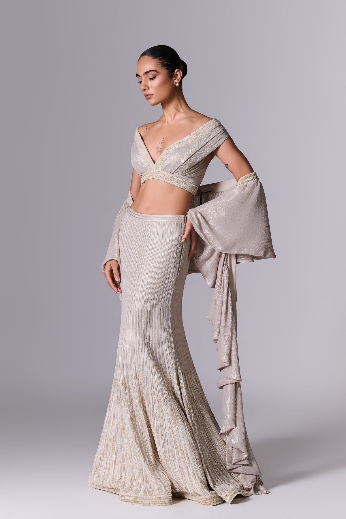 Snow Pink Embellished Lehenga Set