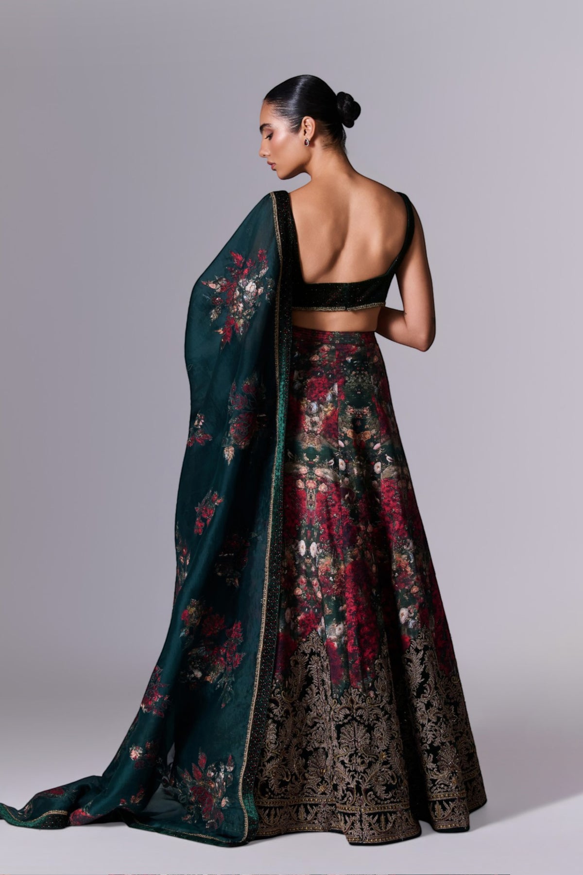 Printed Embellished Lehenga Set