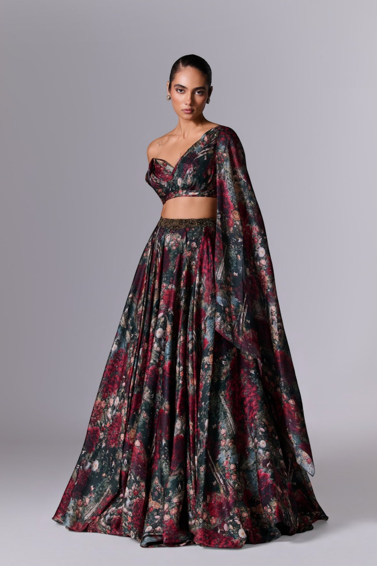 Printed Embellished Lehenga Set
