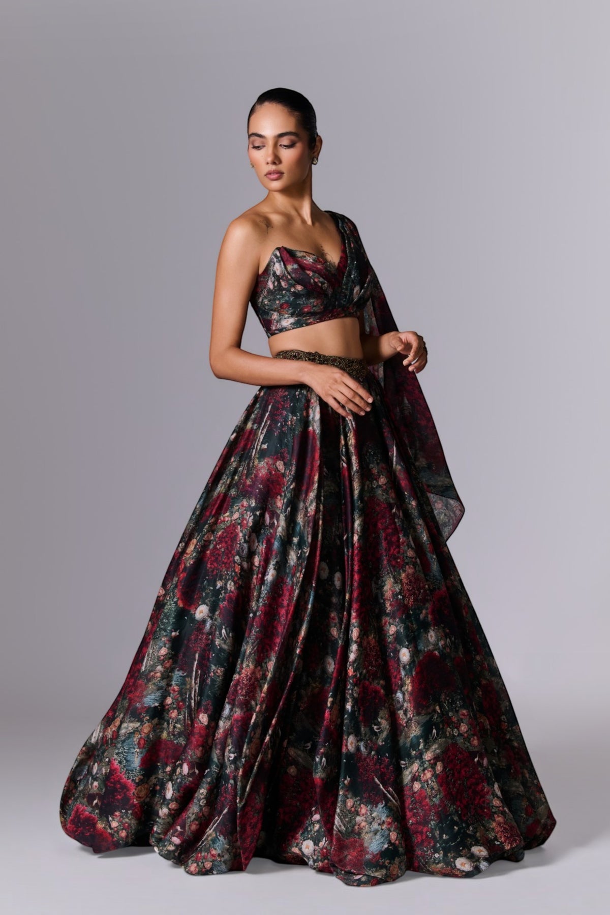 Printed Embellished Lehenga Set