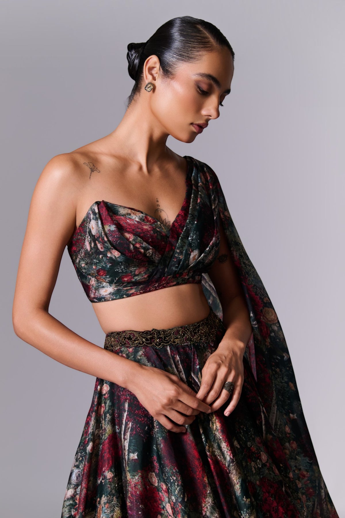 Printed Embellished Lehenga Set