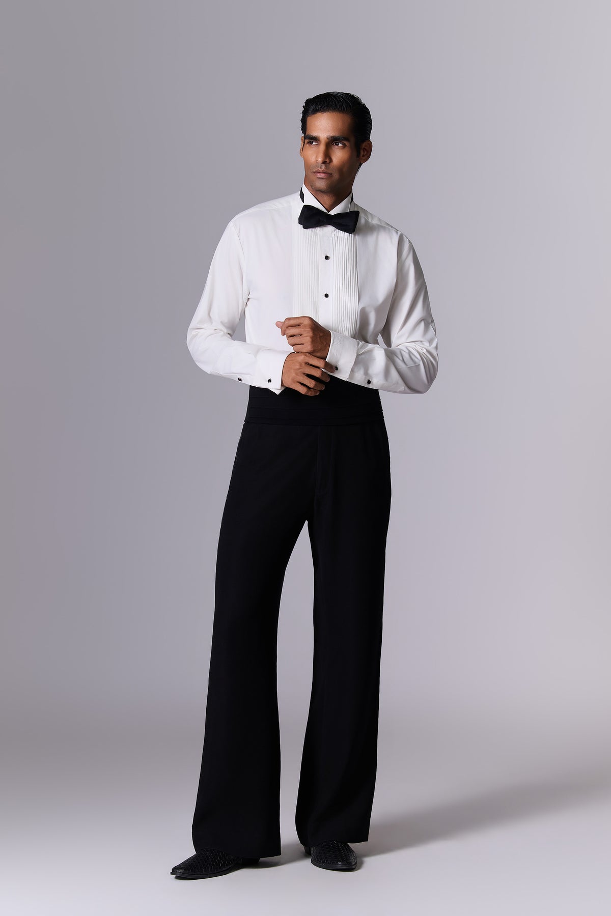 Black Tailored Tuxedo Set